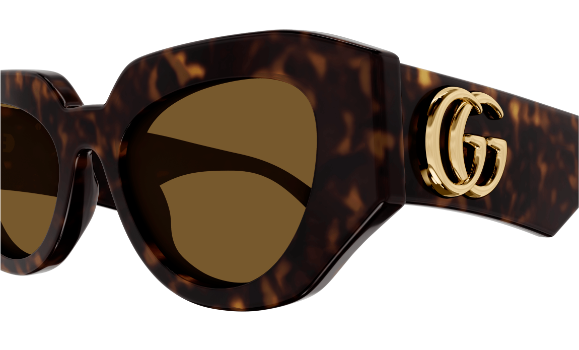 Gucci GG1421S 002 Havana/Brown Cat Eye Sunglasses for Women - Stylish UV Protection Shades for Outdoor, Beach & Fashion Accessories