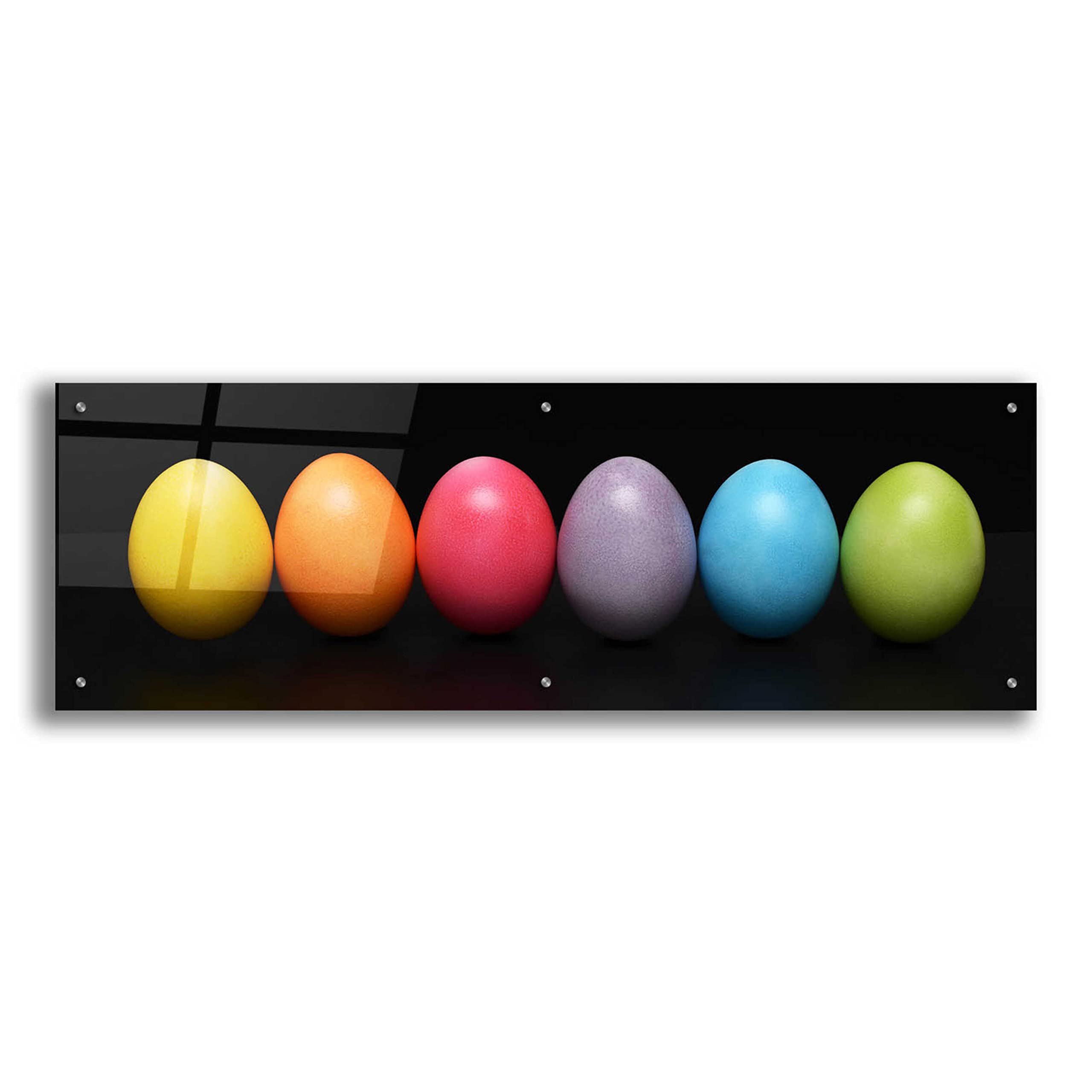 Epic Art 'Colorful Easter' Acrylic Glass Wall Decor - 48x16 Inches Modern Abstract Painting for Living Room, Bedroom & Office - Vibrant Spring Home Decor