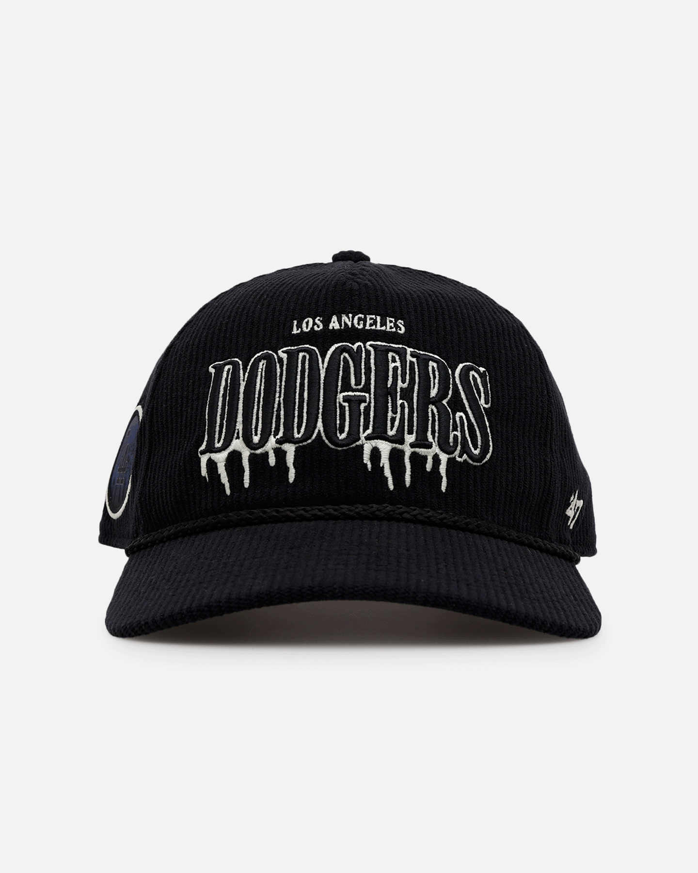 47 Brand Los Angeles Dodgers 'Slasher' 47 Hitch Corduroy Snapback Hat - Black MLB Baseball Cap for Men & Women - Perfect for Games, Streetwear & Casual Outfits