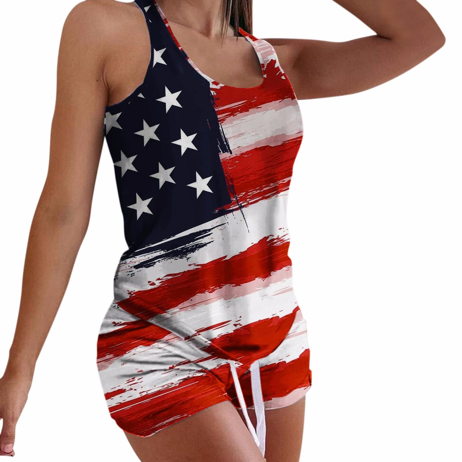 Women's Swimwear Bikini Set & Sleepwear Short Pajama Set - Comfortable Tank Top and Shorts for Beach, Pool, and Lounge Wear