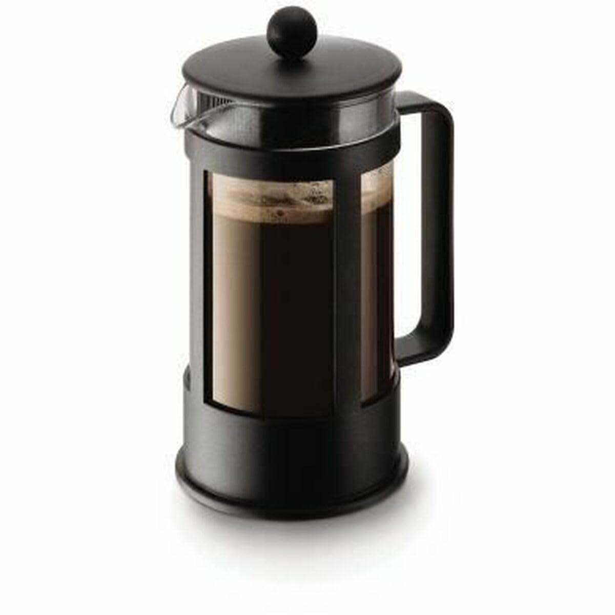 BODUM Kenya 8 Cup French Press Coffee Maker - 34oz (1.0L) Black - Premium Stainless Steel Plunger for Rich & Smooth Coffee - Perfect for Home, Office & Camping Use