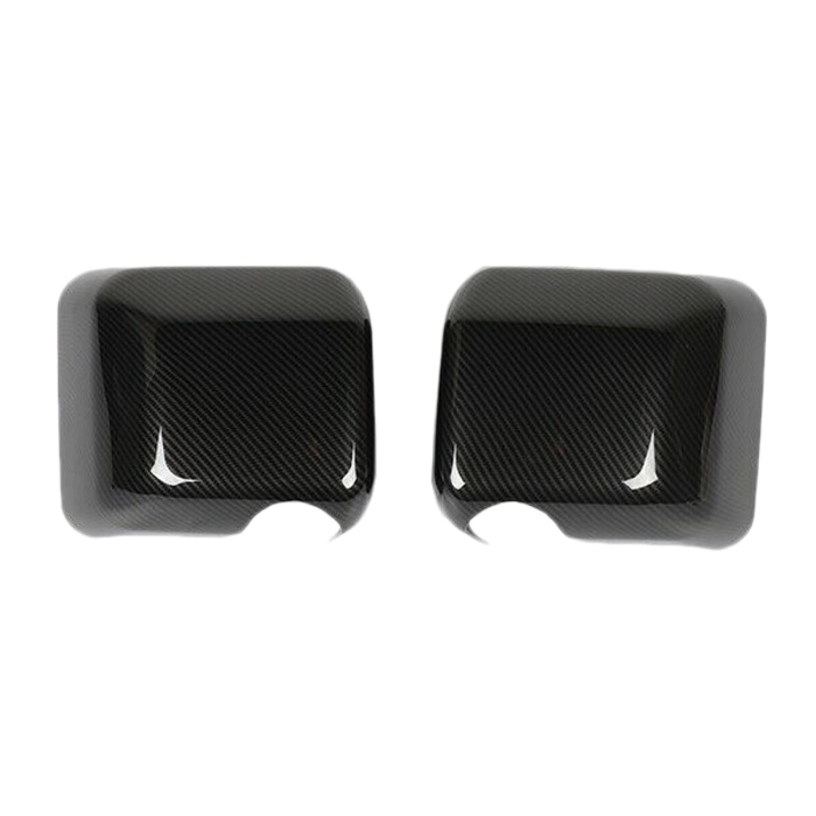 ABS Carbon Fiber Style Rear View Mirror Covers for Jeep Wrangler JK 2007-2017 - Pair of Side Mirror Trim Accessories for Off-Road Protection & Style Enhancement