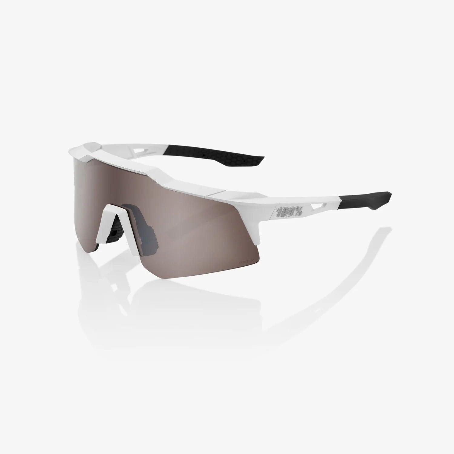 100% UV Protection Polarized Sunglasses SPEEDCRAFT XS Matte White Frame with HiPER Silver Mirror Lens - Sporty & Fashion Eyewear for Driving, Running, and Outdoor Activities