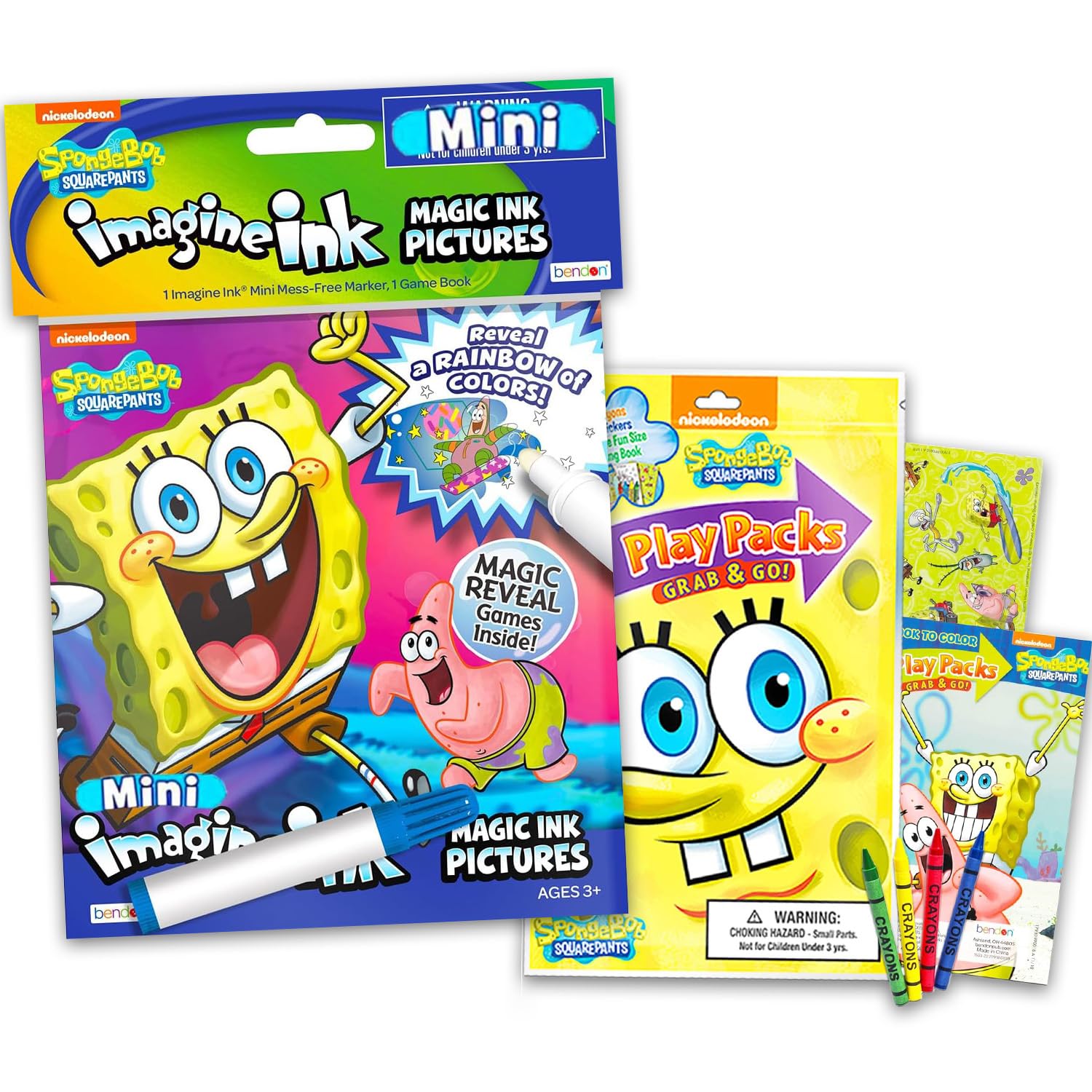 Spongebob Squarepants Coloring Book Set with Magic Pen - Fun Activity Book, Crayons & Stickers for Kids | Perfect for Birthday Parties, Travel & Creative Play