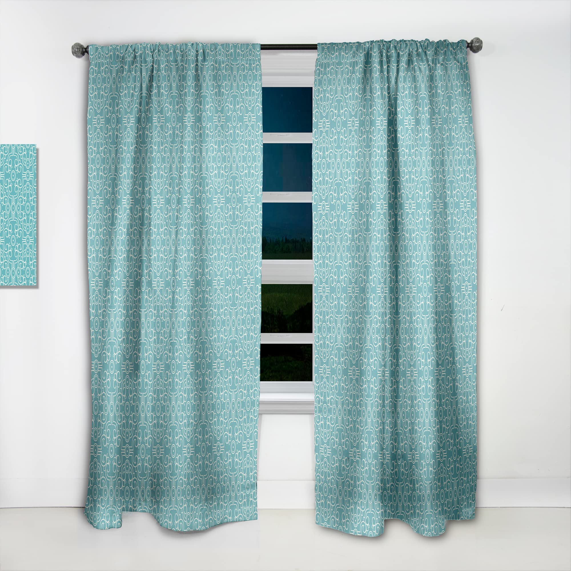 Retro Abstract Pattern Thermal Insulated Curtains - Single Panel 52x63 - Blackout Drapes for Bedroom & Living Room - Perfect for Home Decor & Light Control