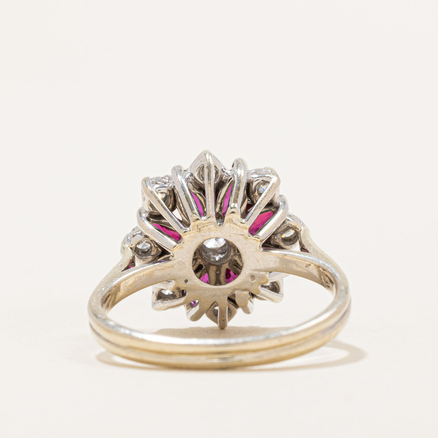 1.00ctw Ruby & Diamond Petal Cocktail Ring - 0.38ctw Diamond Accents | Size 6 | Elegant Evening Wear & Special Occasion Jewelry