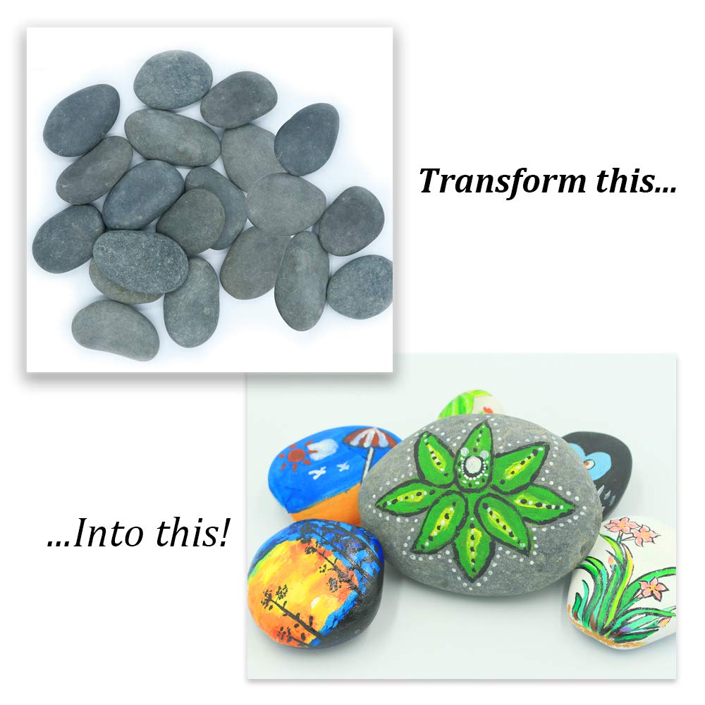 Extra Large River Rocks for Painting – 20 Big Flat Smooth Stones (3.5”-5”), 12-14 LB Craft Rocks for Rock Painting, Kindness Stones, DIY Art Supplies for Adults & Kids – Perfect for Garden Decor, Home Crafts, and Outdoor Activities