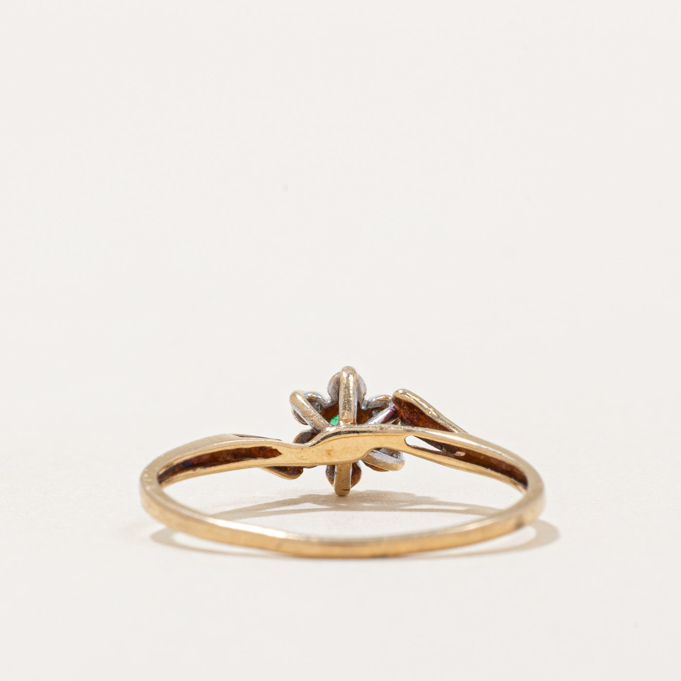 0.03ctw Diamond & Emerald Ring - 0.01ct Genuine Gemstone Jewelry - Size 4.5 - Perfect for Engagement, Anniversary & Special Occasion Gifts