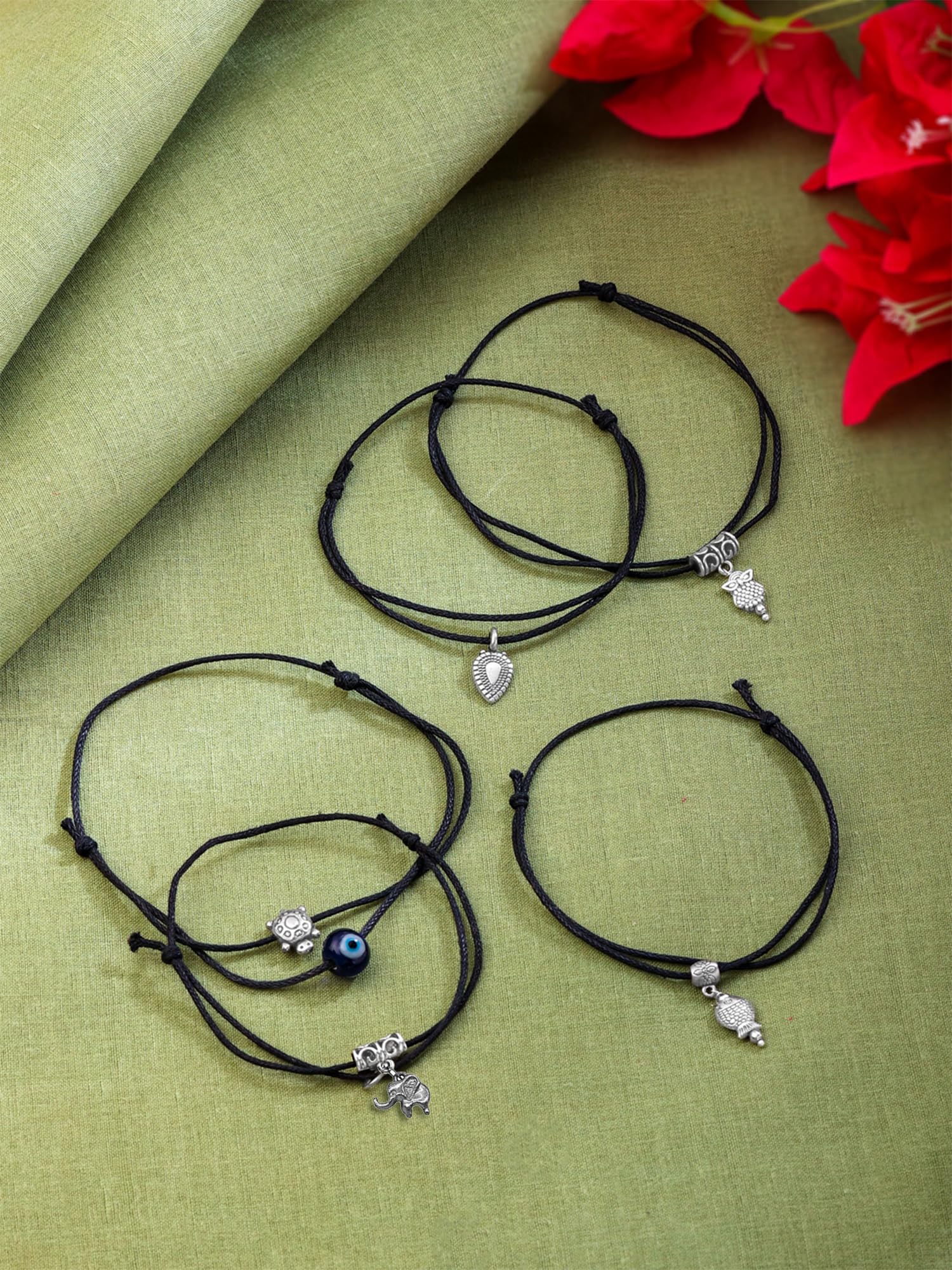 Yellow Chimes Silver Oxidized Anklets for Women & Girls | Fashionable Charm Chain Payal | Perfect Birthday & Anniversary Gift for Wife, Girlfriend, Daughter | Boho Beach Wedding, Summer Festival Accessory