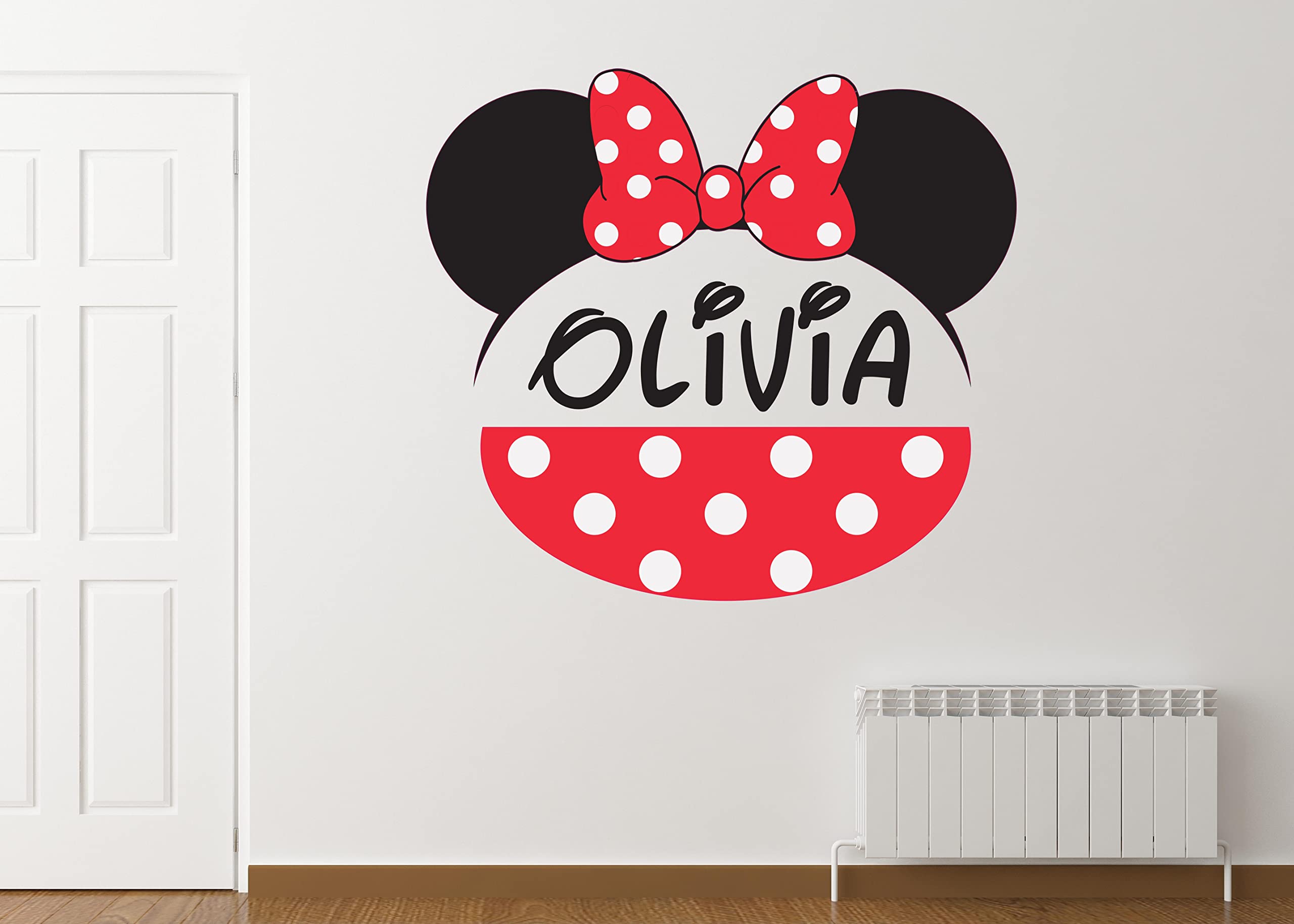 Custom Name Wall Decal for Baby Girl Nursery - Removable Vinyl Wall Art Stickers in Red & Green - Perfect for Bedroom Decor, Kids Room, and Playroom