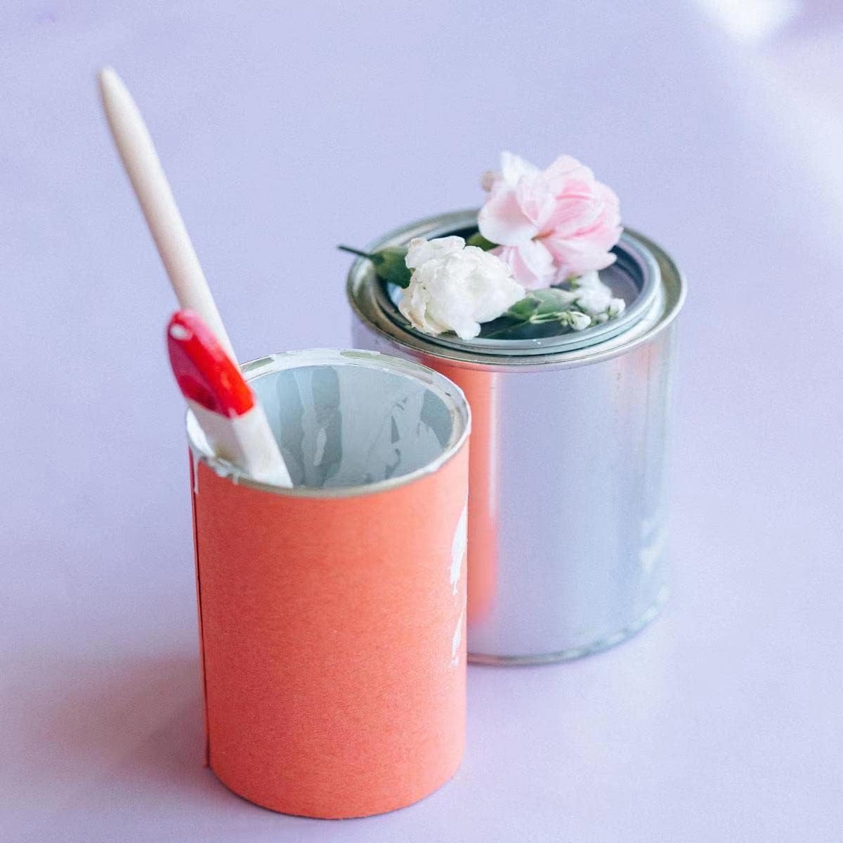 8 Pack Empty Metal Paint Cans with Lids (1/4 Pint Size, 1/2 Cup Capacity) - Touch Up Paint Containers for Leftover Paint Storage - Tiny Unlined Paint Pails for DIY Projects, Art Supplies & Home Repairs