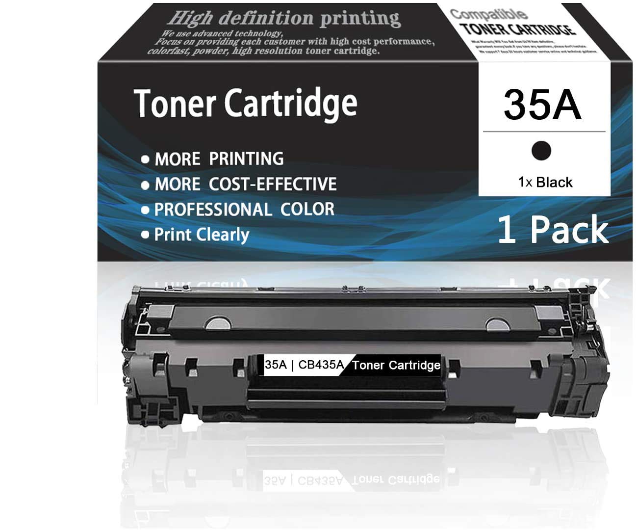 Black 35A | CB435A 1-Pack Toner Cartridge Compatible for HP Printer P1002 P1003 P1004 P1005 P1006 P1007 P1008 P1009 - High-Quality Replacement for Home & Office Printing - Sold by AcToner
