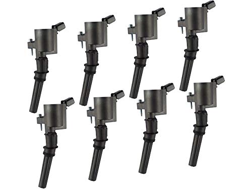 High Performance Ignition Coil Kit - 8 Piece Set for 1997-2010 Ford F-150 V8 5.4L Engine - Direct Replacement Parts for Smooth Acceleration & Better Fuel Efficiency - Perfect for Off-Roading, Towing & Daily Driving