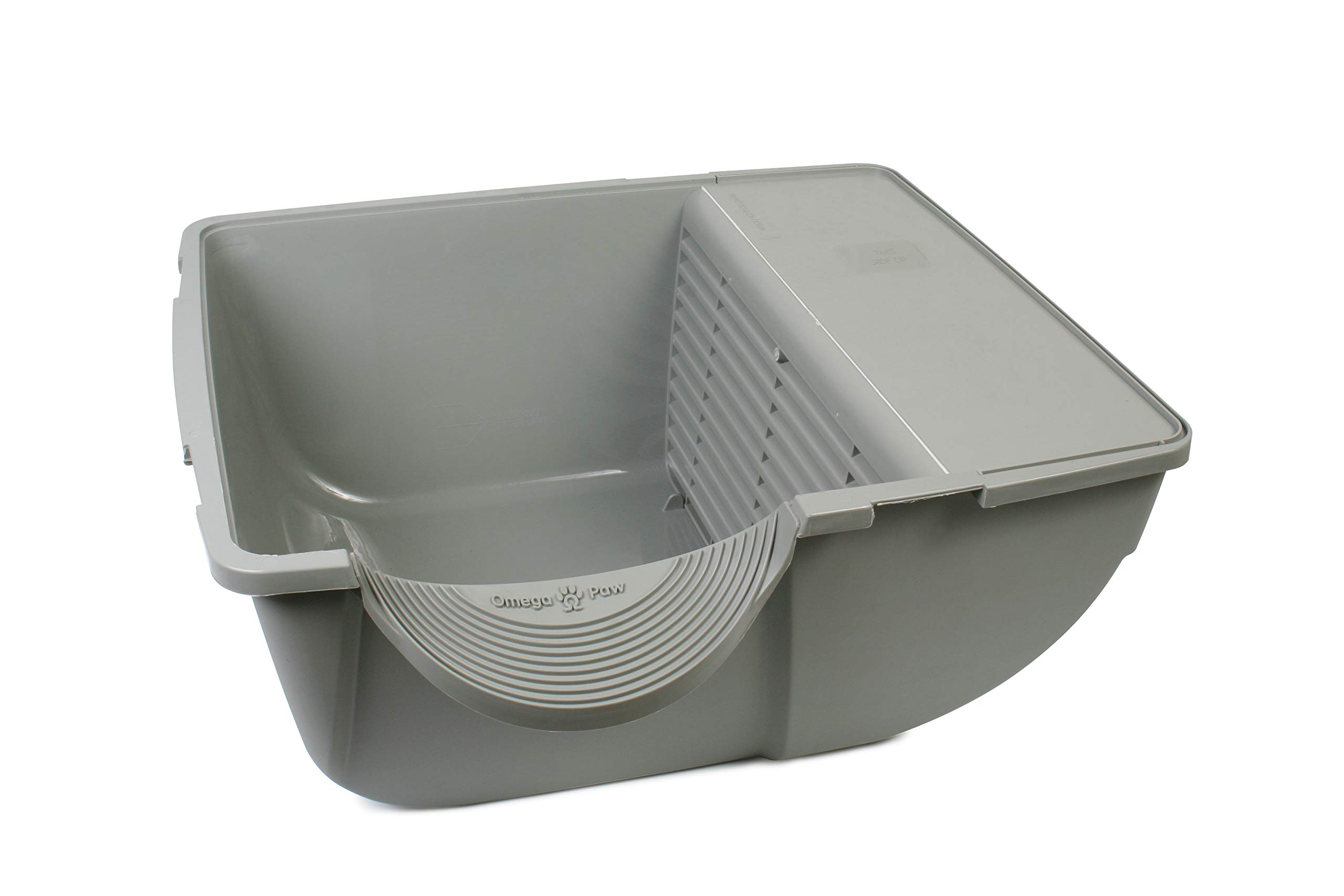 Omega Paw Roll 'n Clean Self Cleaning Litter Box for Cats - Large Size in Brown | Easy Maintenance Cat Litter Box with Roller System | Perfect for Multi-Cat Homes & Busy Pet Owners