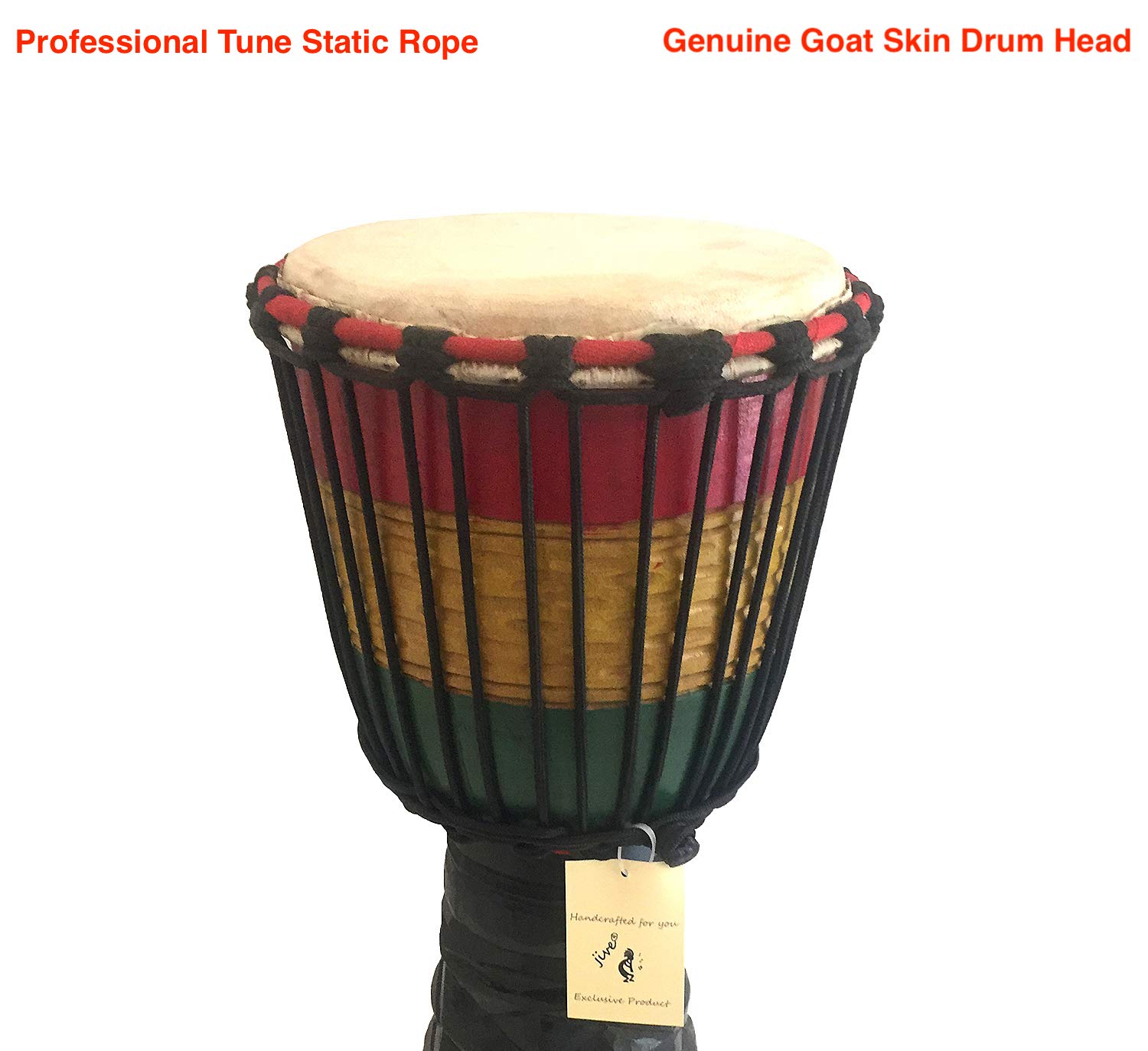 Hand Carved Solid Mahogany Wood Djembe Drum - 20