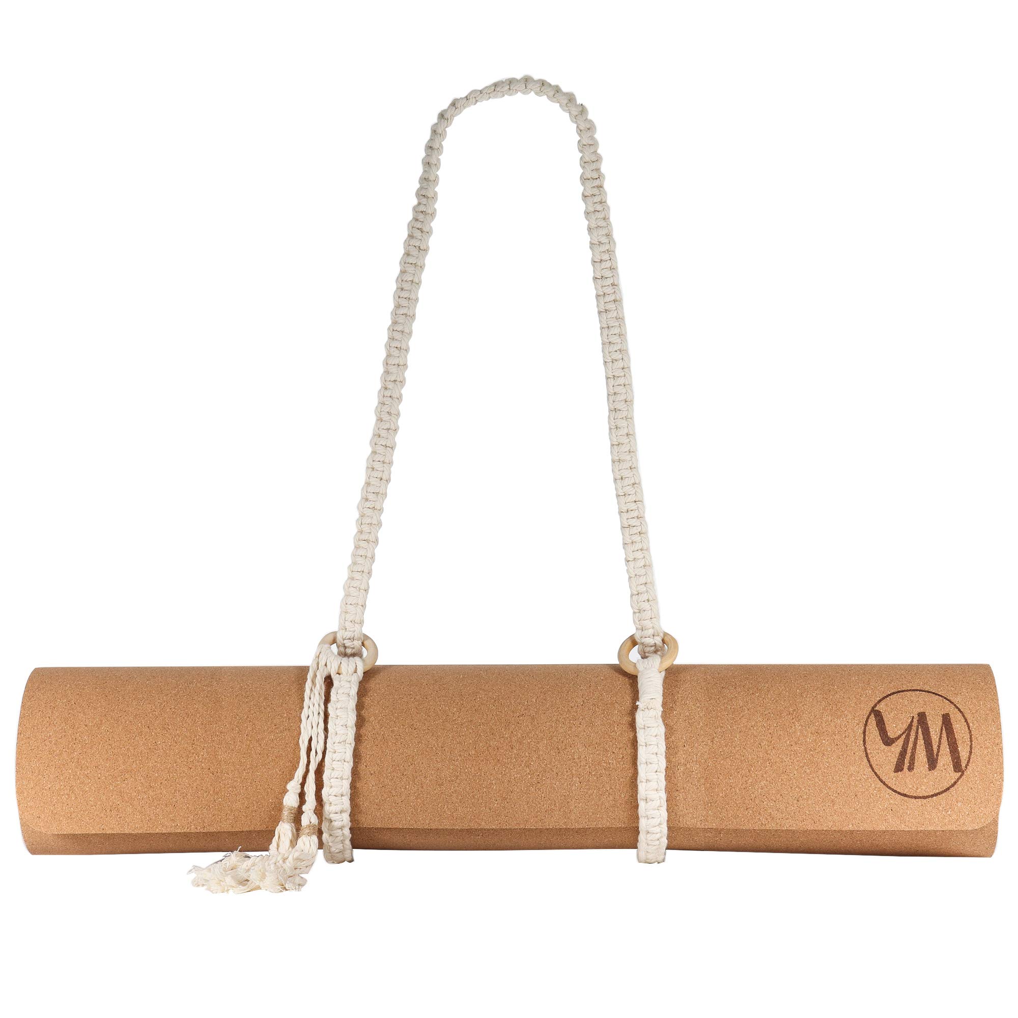 YogizMat Extra Long Macramé Yoga Mat Strap (66 Inches) - Handmade Eco-Friendly Yoga Carrier Sling for Yoga Mats, Perfect for Yoga Practice, Gym, Travel & Stretching Exercises