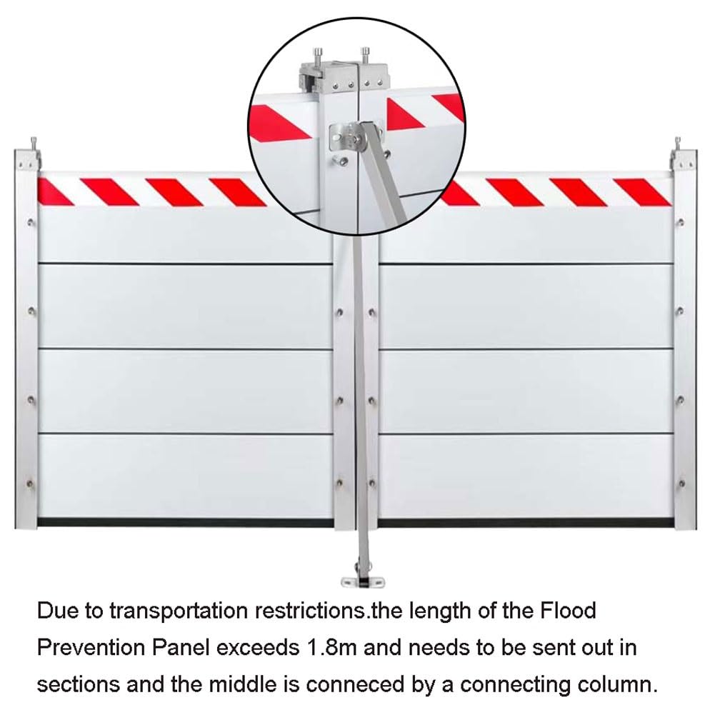 Reusable Aluminum Flood Barrier for Garage Doors - Heavy Duty Water Dam Shield, Removable Temporary Flood Wall Protection - Ideal for Home, Business & Storm Preparedness