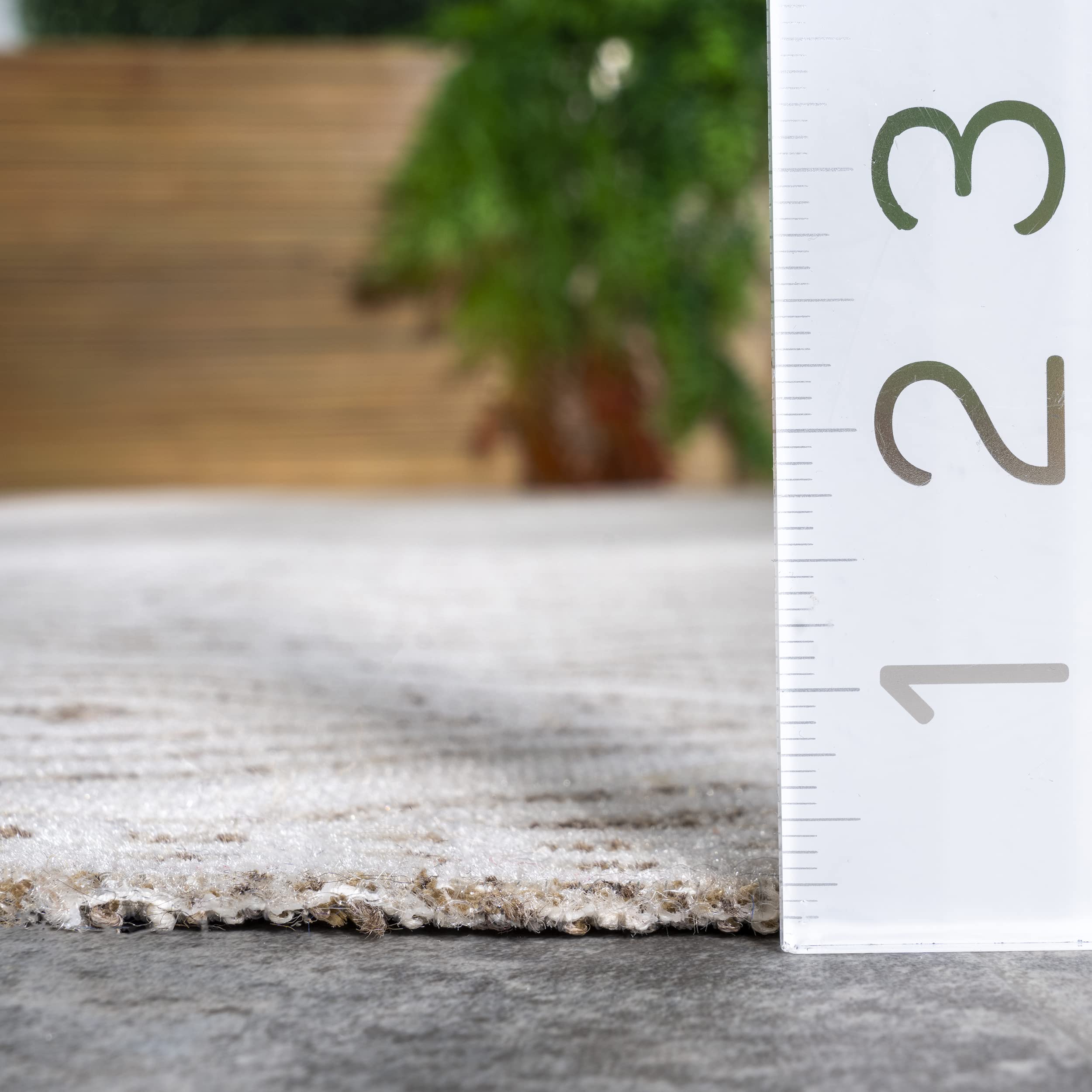 nuLOOM Indoor/Outdoor Striped Miriam Area Rug 6' x 6' Square Beige - Perfect for Living Room, Patio, and Bedroom Decor
