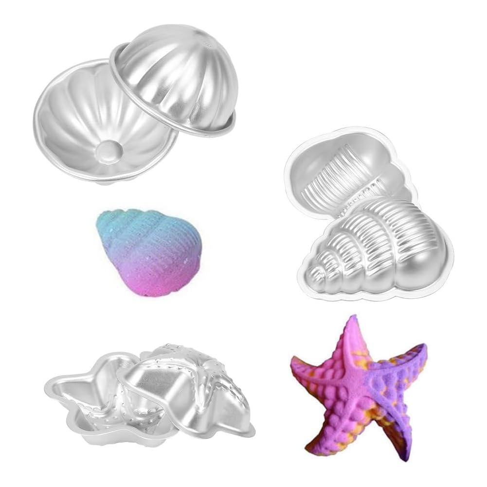 2PCS DIY Bath Bomb Kit with Press - Make Your Own Fizzy Bath Bombs at Home, Includes Sea Star Shaped Mold for Spa & Gift Making - Perfect for Relaxation, Birthday Gifts & Self-Care Nights