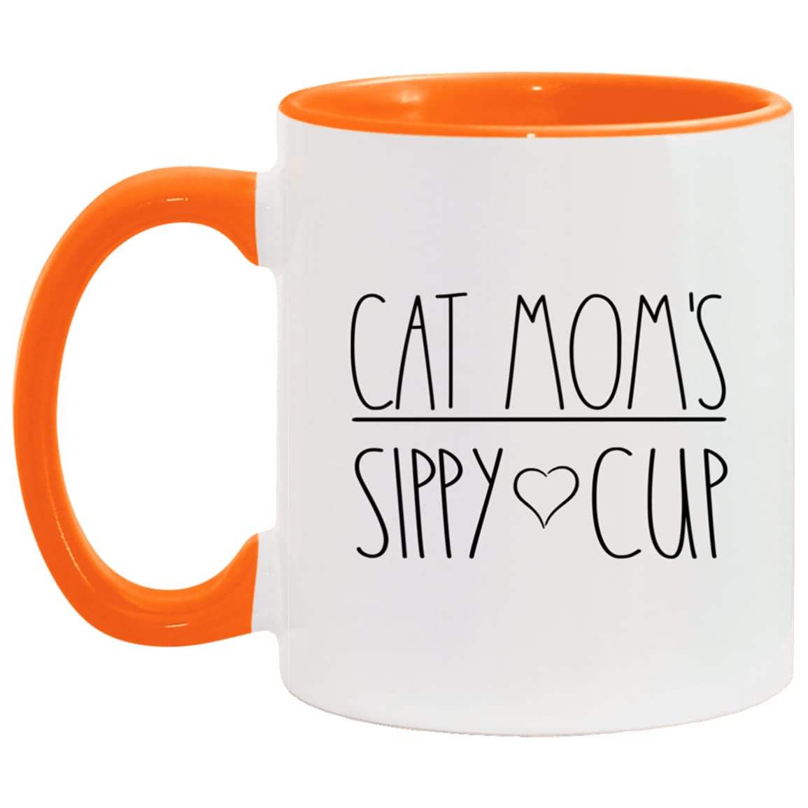 Funny Cat Mom Ceramic Coffee Mug - Orange Sippy Cup Design - Perfect Gift for Cat Lovers (Christmas, Birthday, Mother's Day) - Great for Coffee, Tea & Hot Drinks at Home or Office