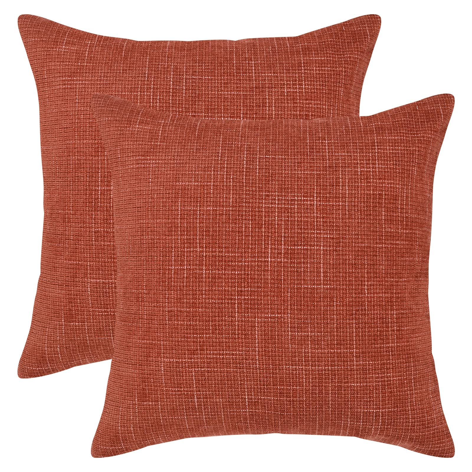 Yastouay 2 Pack 22x22 Inch Farmhouse Decorative Throw Pillow Covers - Soft Chenille Square Pillow Cases for Sofa, Couch, Bed & Chair - Rustic Home Decor (Perfect for Living Room, Bedroom & Cozy Farmhouse Style)