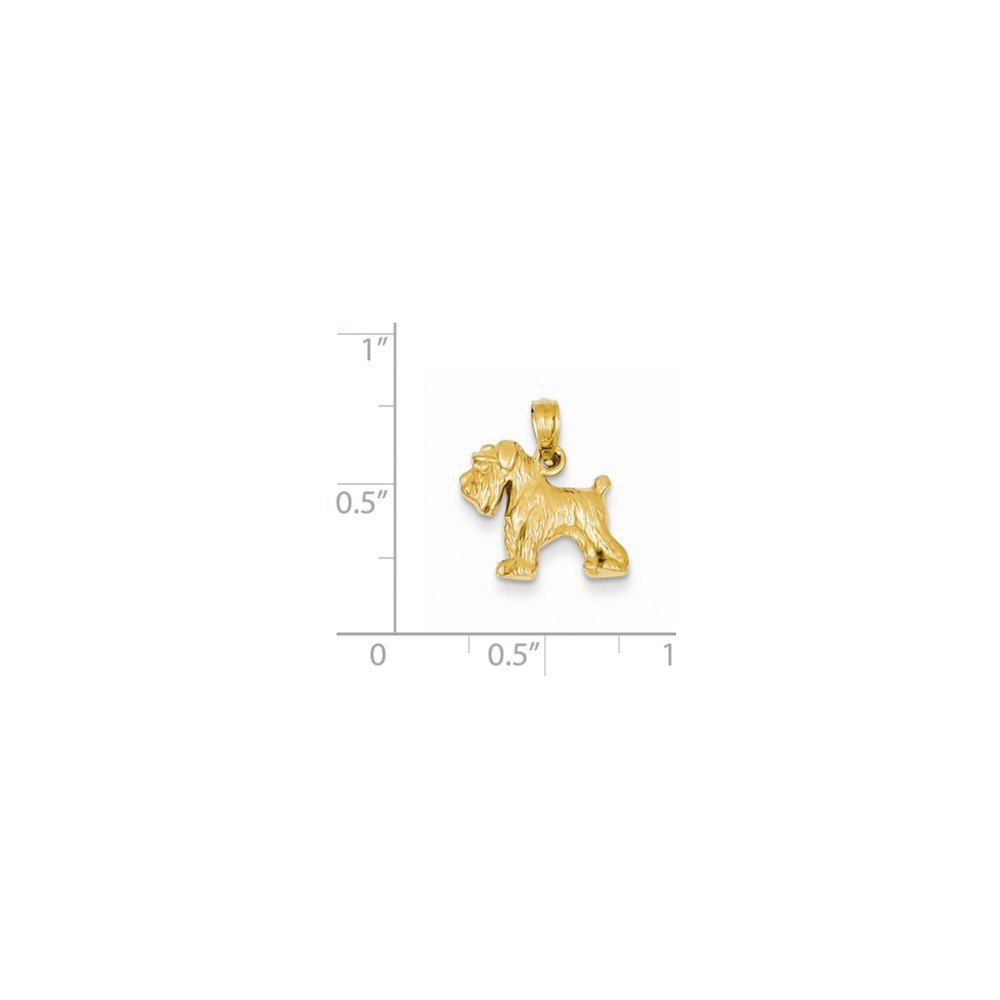 14K Yellow Gold Schnauzer Dog Pendant Necklace - Jewelry Gift for Dog Lovers | Perfect for Pet Memorial, Birthday & Special Occasions