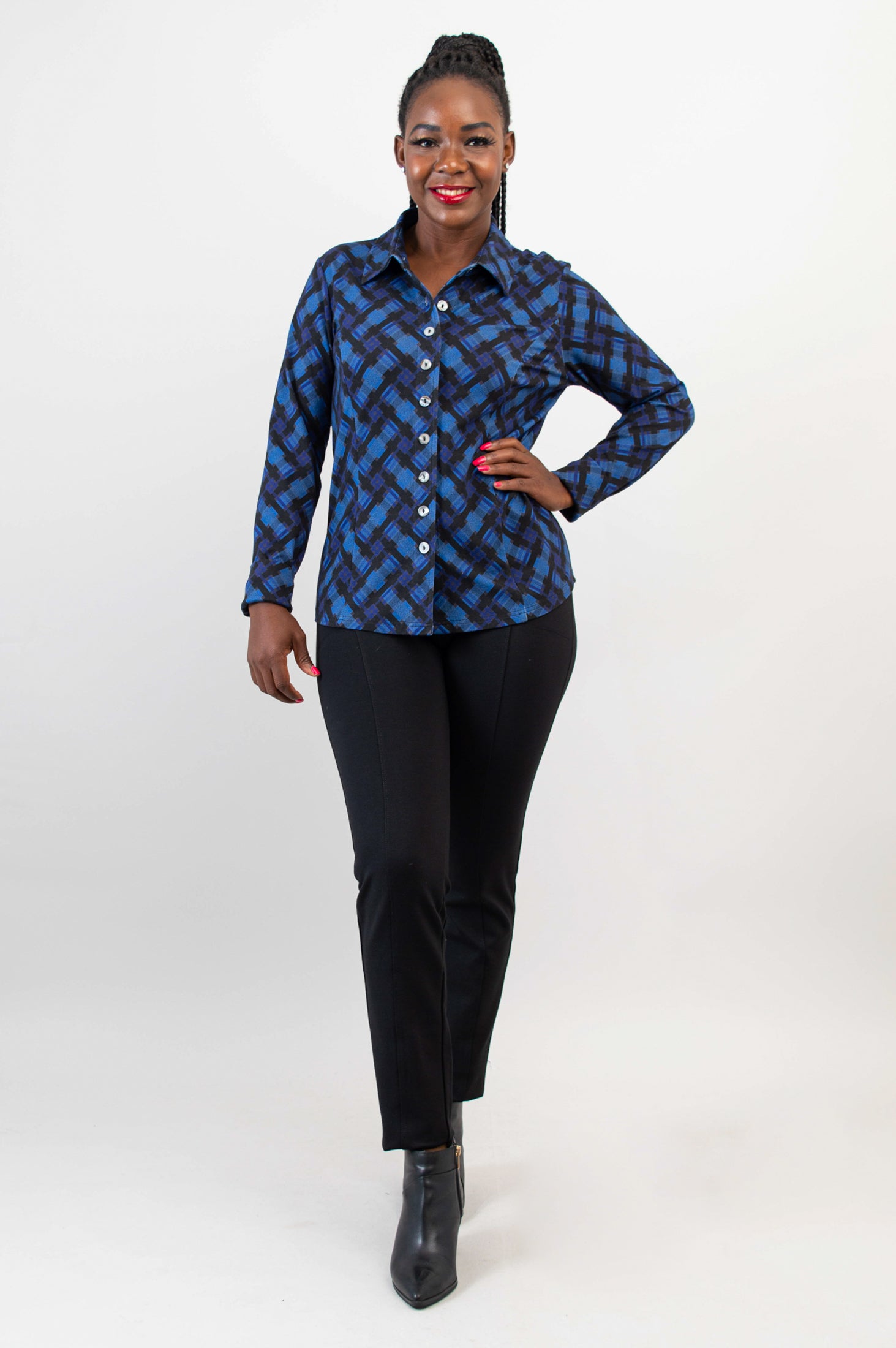 Harley Long Sleeve Top - Soft Bamboo Fabric with Scottish Isles Print | Women's Casual Shirt for Everyday Wear & Outdoor Activities