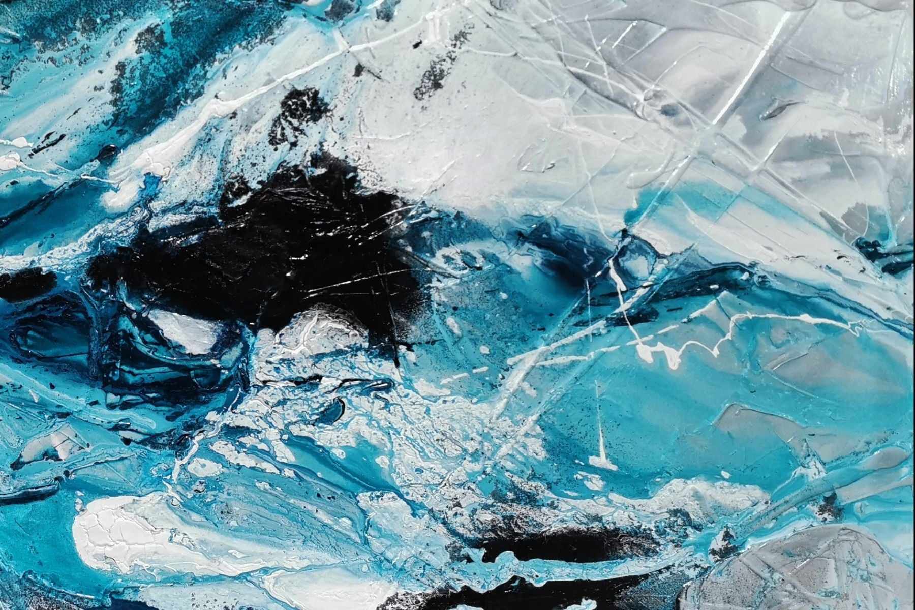 Southern Atmosphere 200cm x 80cm Blue Black Textured Abstract Canvas Art - Perfect for Modern Living Room, Bedroom or Office Wall Decor