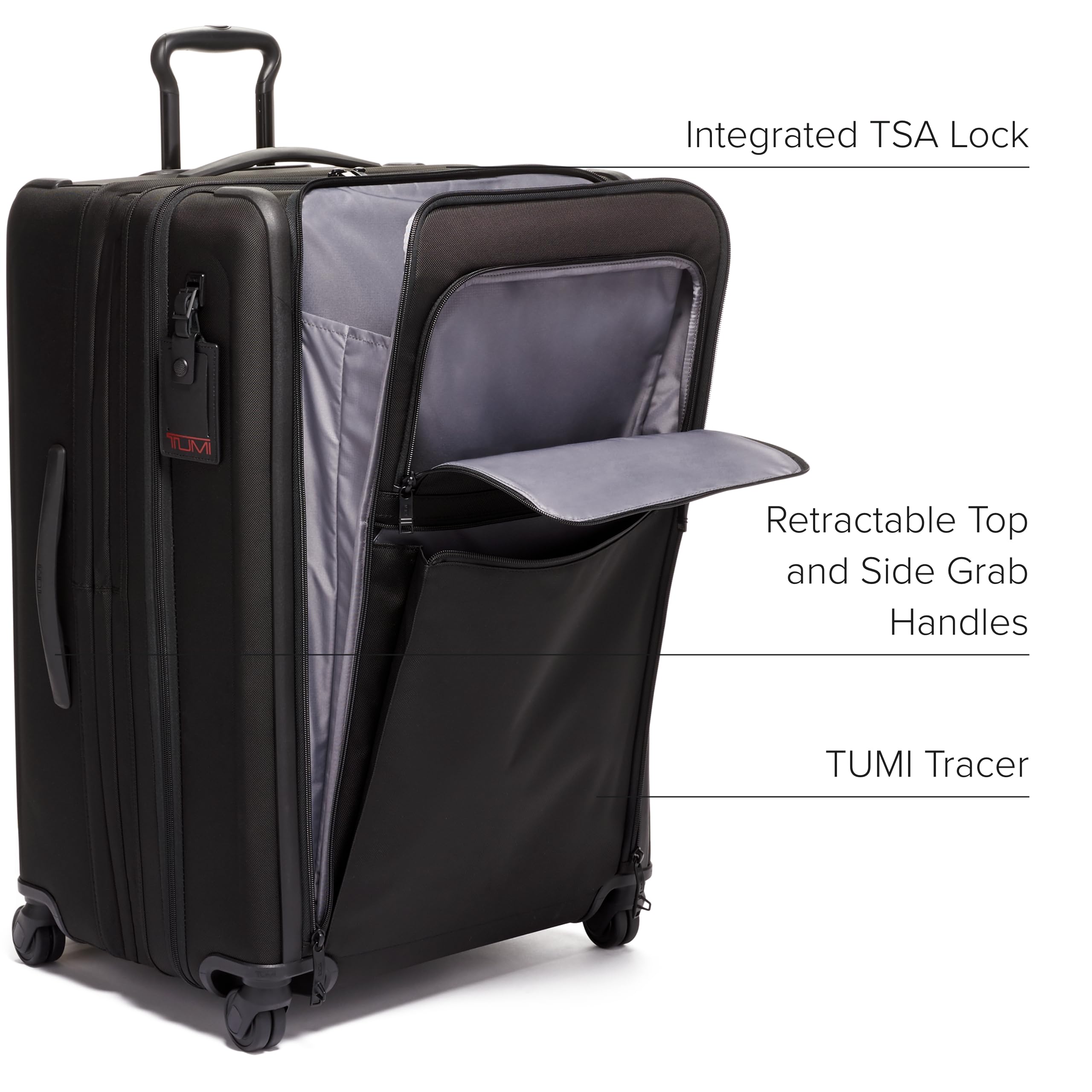 TUMI Alpha 3 Medium Expandable 4-Wheel Luggage - Durable Carry-On Suitcase for Business Travel & Weekend Getaways