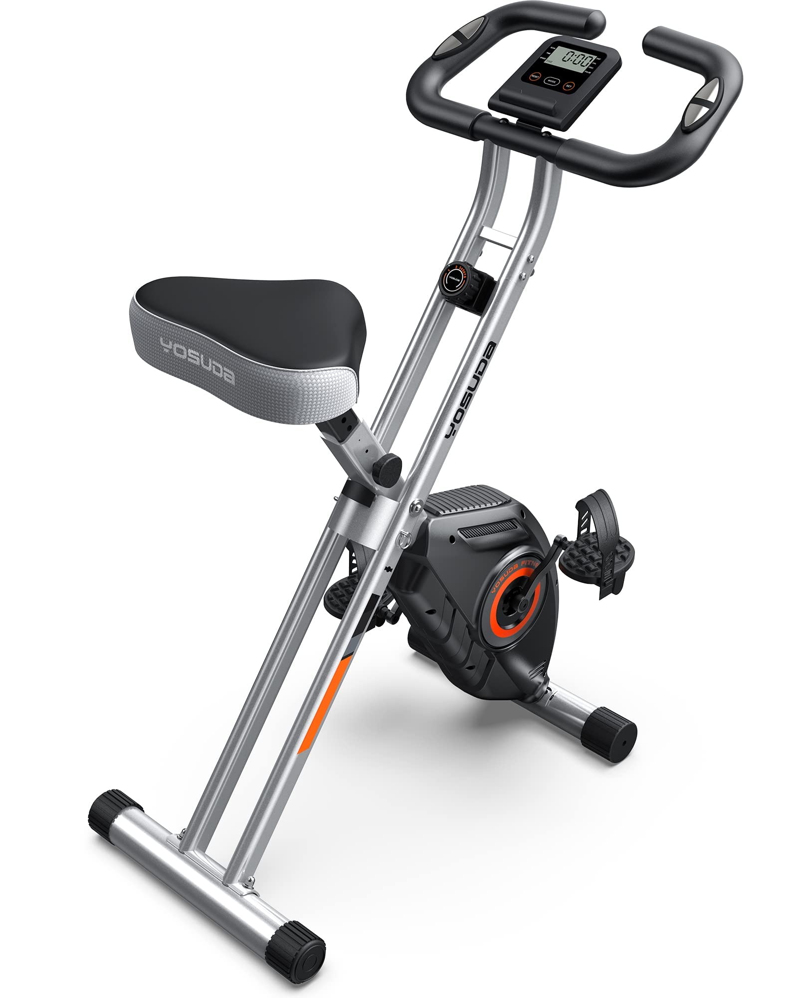 YOSUDA Folding Exercise Bike for Home Workouts - Adjustable Stationary Bike with LCD Monitor | Compact Foldable Design for Small Spaces | Perfect for Cardio, Weight Loss & Indoor Cycling Training