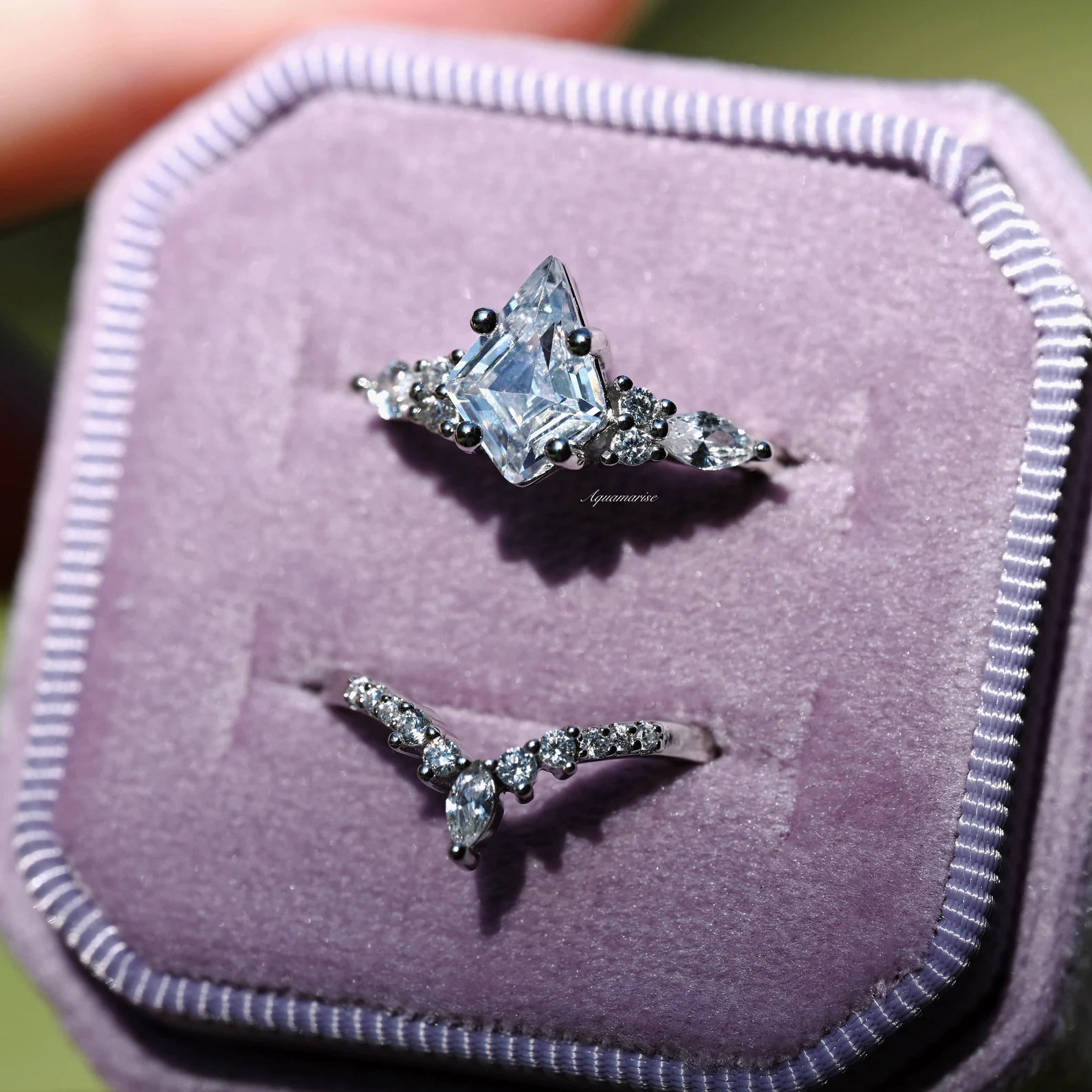Skye Kite™ Diamond (CZ) Ring Set - Sterling Silver Cubic Zirconia Rings for Women, Elegant Wedding & Engagement Jewelry Gift for Her - Perfect for Anniversaries, Valentine's Day & Special Occasions