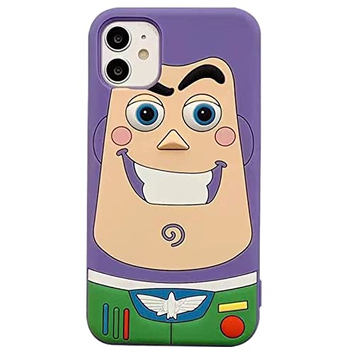 Ultra Thick Soft Silicone Case for Apple iPhone 12/12 Pro - Buzz Lightyear Space Ranger Toy Story Disney Cartoon Design - Cute Protective Phone Cover for Girls & Kids - Perfect for Disney Fans, School, and Everyday Use