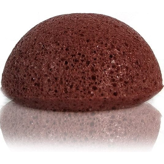 KUU Konjac Sponge with French Red Clay for Dry Skin - Gentle Exfoliating & Deep Cleansing for Sensitive Skin - Perfect for Daily Skincare & Makeup Removal