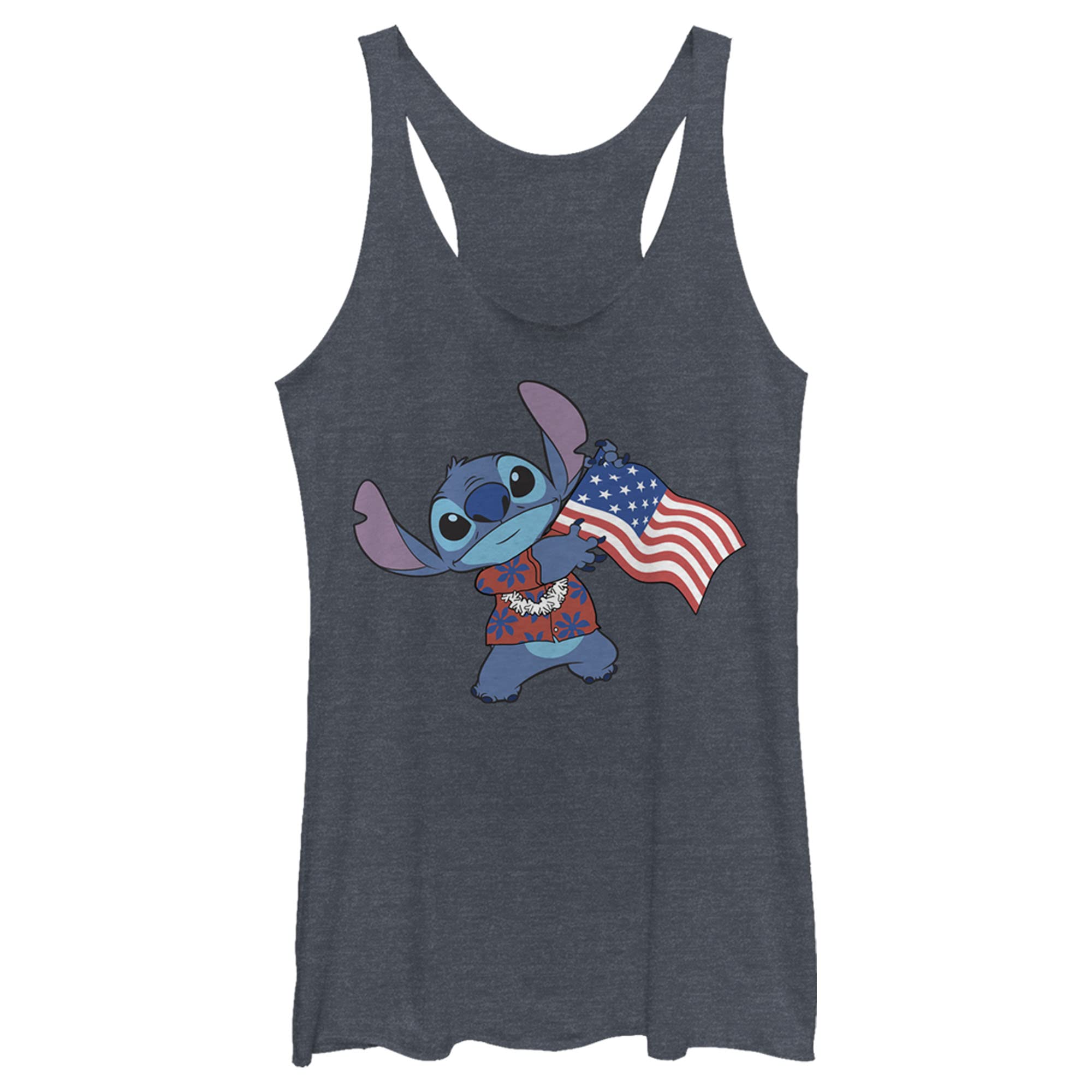 Disney Women's Lilo & Stitch Tropical Flag T-Shirt - Soft Cotton Casual Tee for Summer Vacation, Beach Outings, and Disney Theme Park Visits