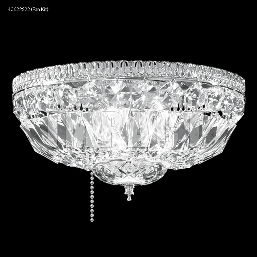 James R Moder Gallery Flush Mount Chandelier with Fan Kit - Modern Ceiling Light Fixture for Bedroom, Living Room & Dining Room - Energy Efficient LED Lighting with Remote Control