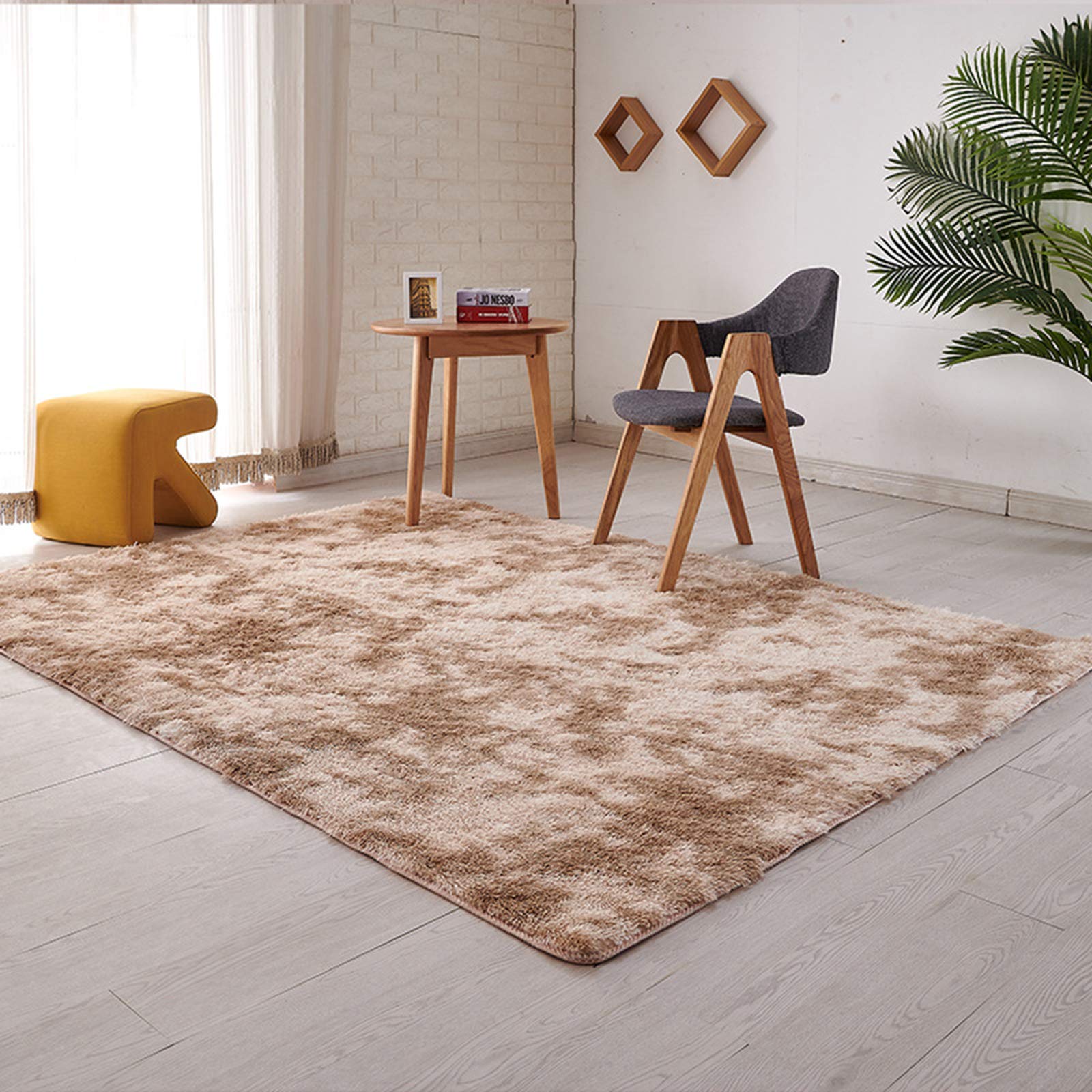 Ultra Soft Plush Bedroom Area Rug 5'2”x6'6” - High Pile Faux Fur Luxury Carpet for Living Room, Nursery & Kids Room - Shaggy Furry Rug for Girls & Boys - Perfect for Bedside, Home Decor & Cozy Floor Comfort