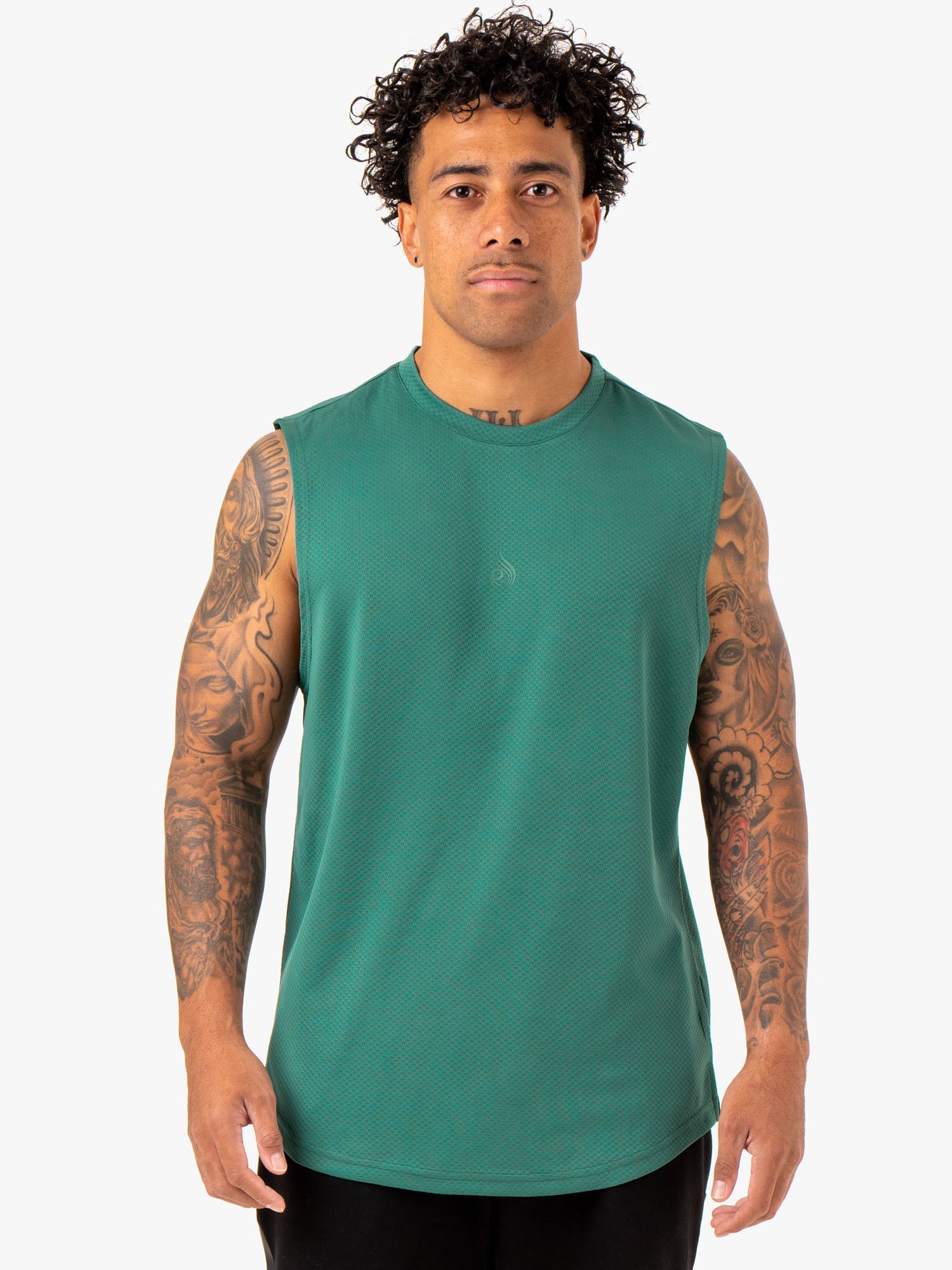 Enhance Muscle Tank Top for Men - Athletic Green Workout Shirt for Gym, Running & Fitness Training