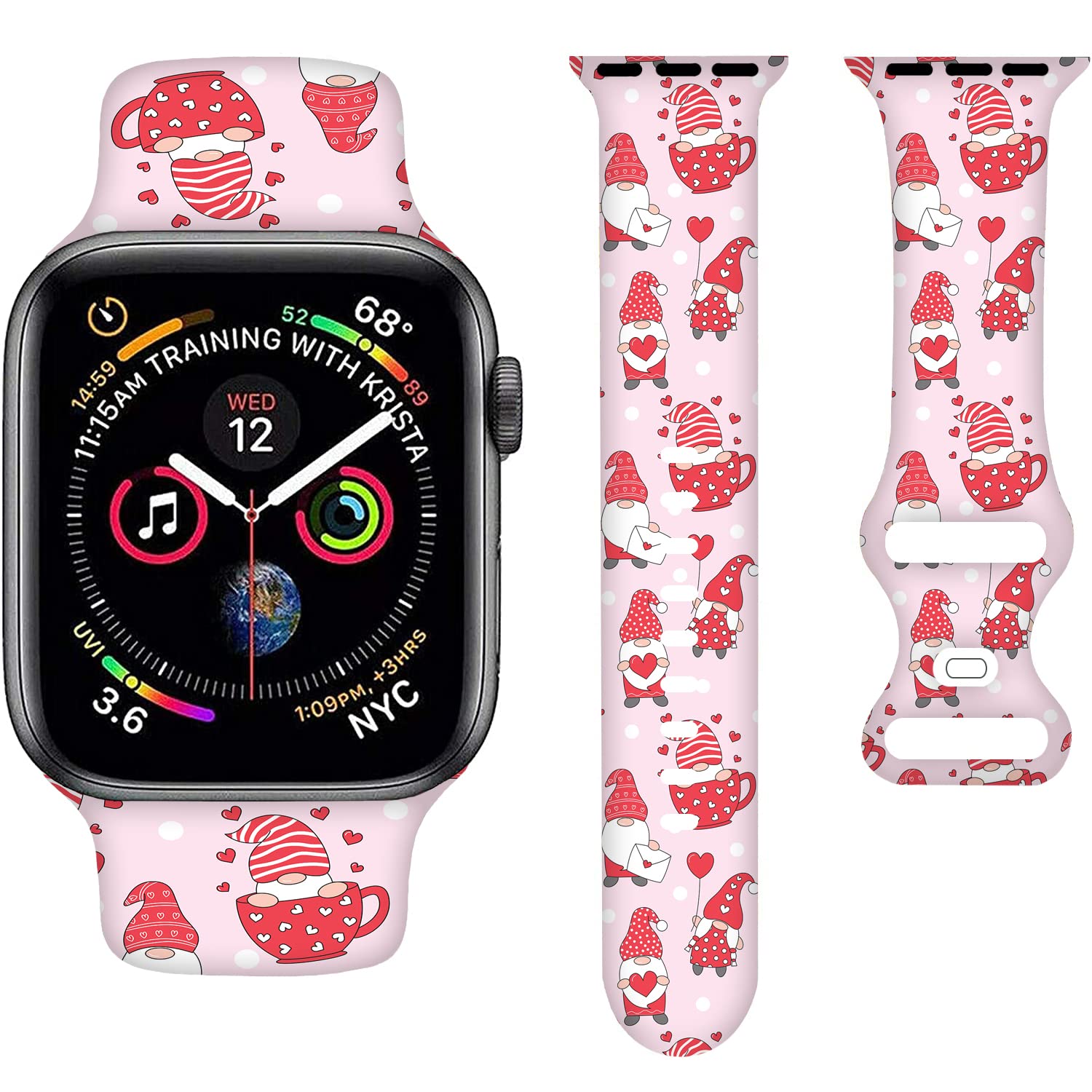 Halloween Gnomes Pumpkin Cartoon Apple Watch Bands 38mm 40mm 41mm - Silicone Strap Compatible with iWatch Series SE 7 6 5 4 3 2 1 for Women & Men - Perfect for Halloween Costumes, Parties & Festive Gifts
