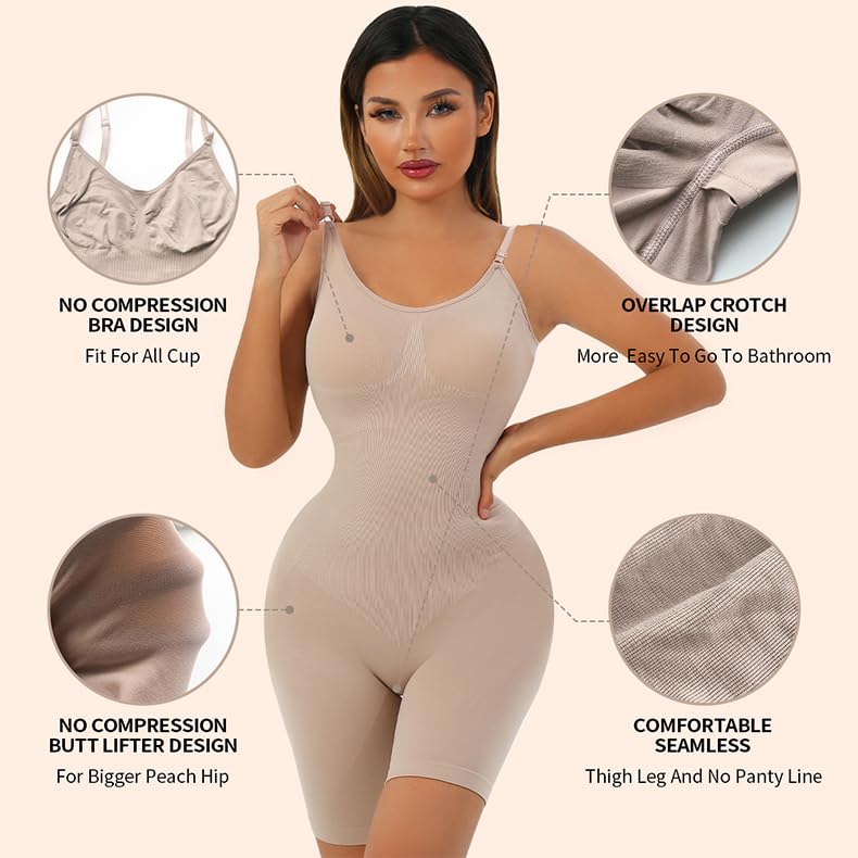 Best Full Body Shapewear for Women - Tummy Control Bodysuit with Butt Lift & Thigh Slimming - Perfect for Dresses, Workouts & Everyday Wear