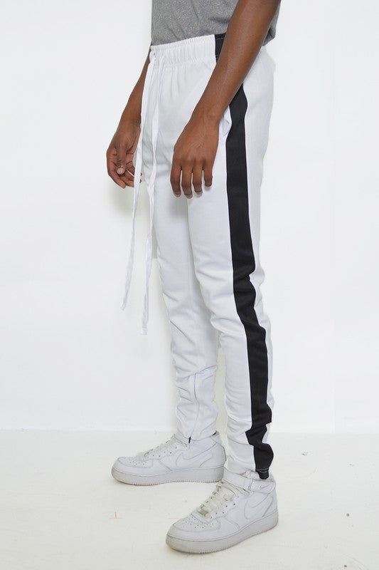 Slim Fit Single Stripe Jogger Pants for Men - Comfortable Athletic Track Pants with Elastic Waistband - Perfect for Running, Gym Workouts & Casual Wear