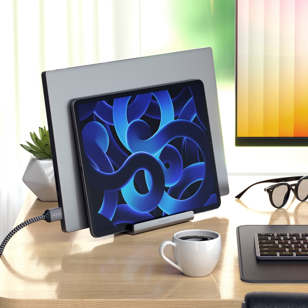 Satechi Dual Vertical Laptop Stand Holder for MacBook & Notebook - Space Saving Desktop Organizer for Home Office & Workspace