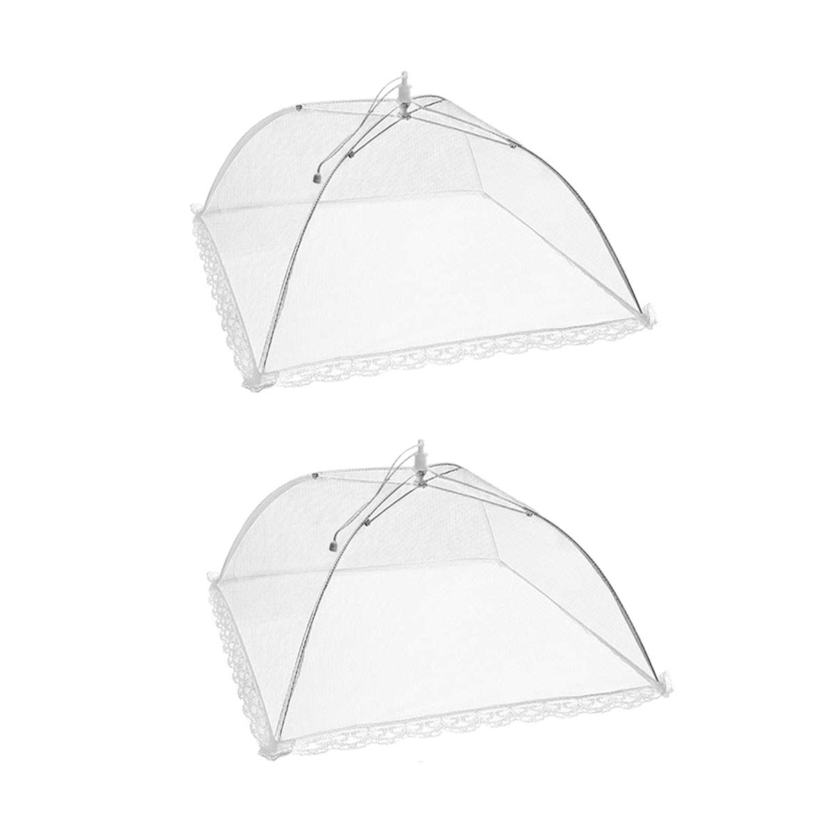 17-Inch Mesh Pop-Up Food Covers (2-Pack) - Reusable Cake Domes for Outdoor Dining, BBQs, Picnics & Parties - Keep Bugs Away from Food at Camping, Beach & Backyard Gatherings
