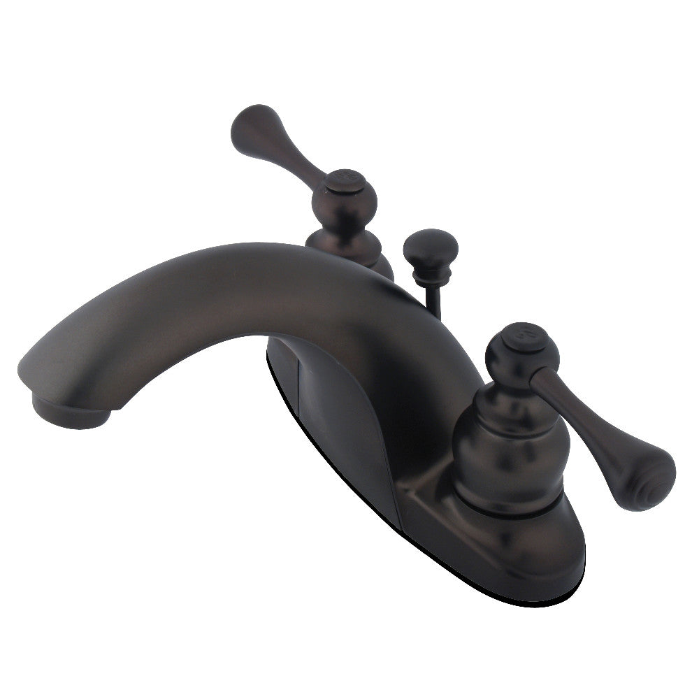 Kingston Brass KB7648BL 4-Inch Centerset Bathroom Faucet - Chrome Finish, Single Handle, Low Flow - Perfect for Small Bathrooms & Powder Rooms