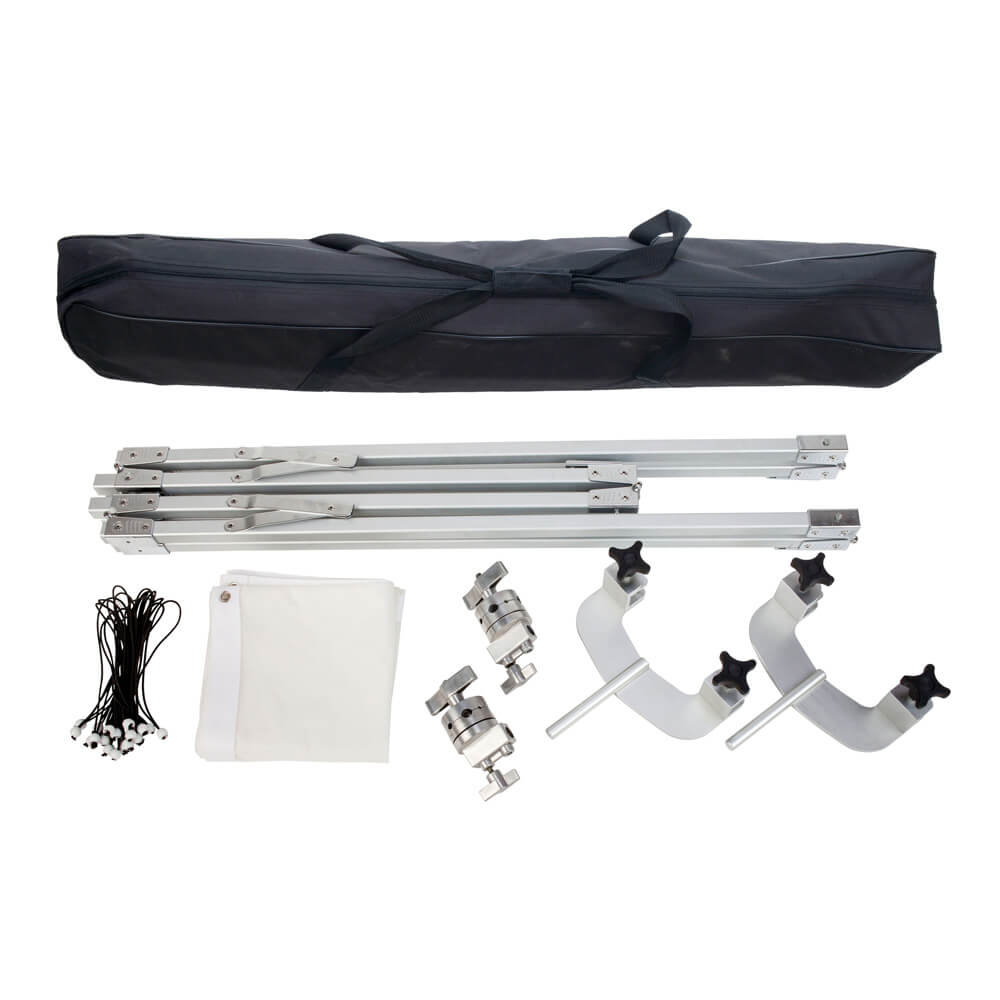 Butterfly Frame Sun Diffuser Panel with Light Stands - 150x200cm (5'x7') Photography Lighting Kit for Studio, Portrait & Product Photography