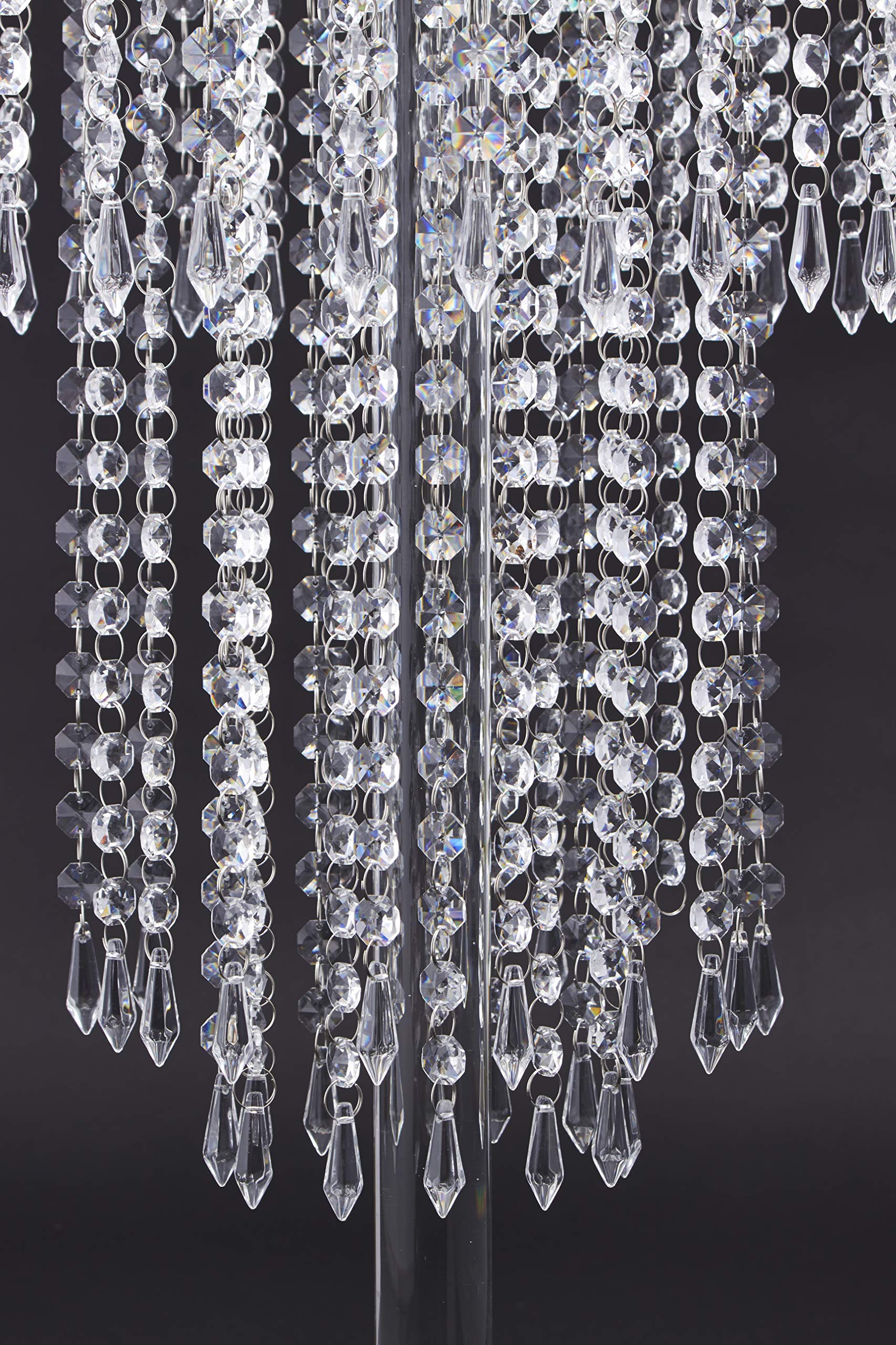Elegant Round Sparkling Crystal Chandelier Cake Stand - 26.75