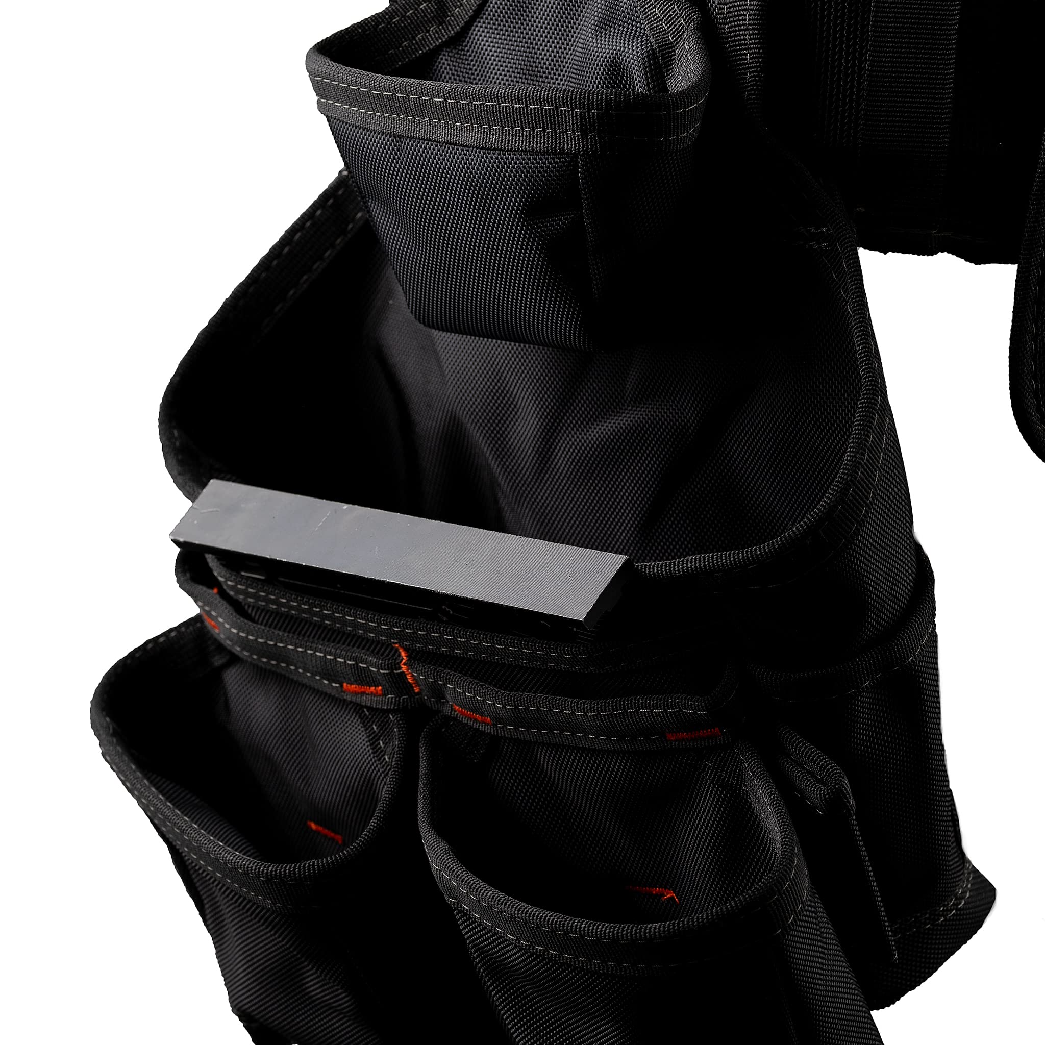Dead On Tools HDP400945 Heavy-Duty 1680D Poly Carpenter Tool Belt with Suspenders - Durable Black Work Belt for Construction, Carpentry & DIY Projects