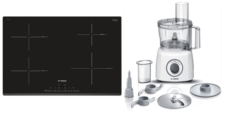 Bosch PIE631FB1E Built-in Induction Cooktop with Glass Ceramic Surface & MCM3100WGB MultiTalent 3 Food Processor 3700W - White - Perfect for Modern Kitchens, Cooking Enthusiasts & Home Chefs