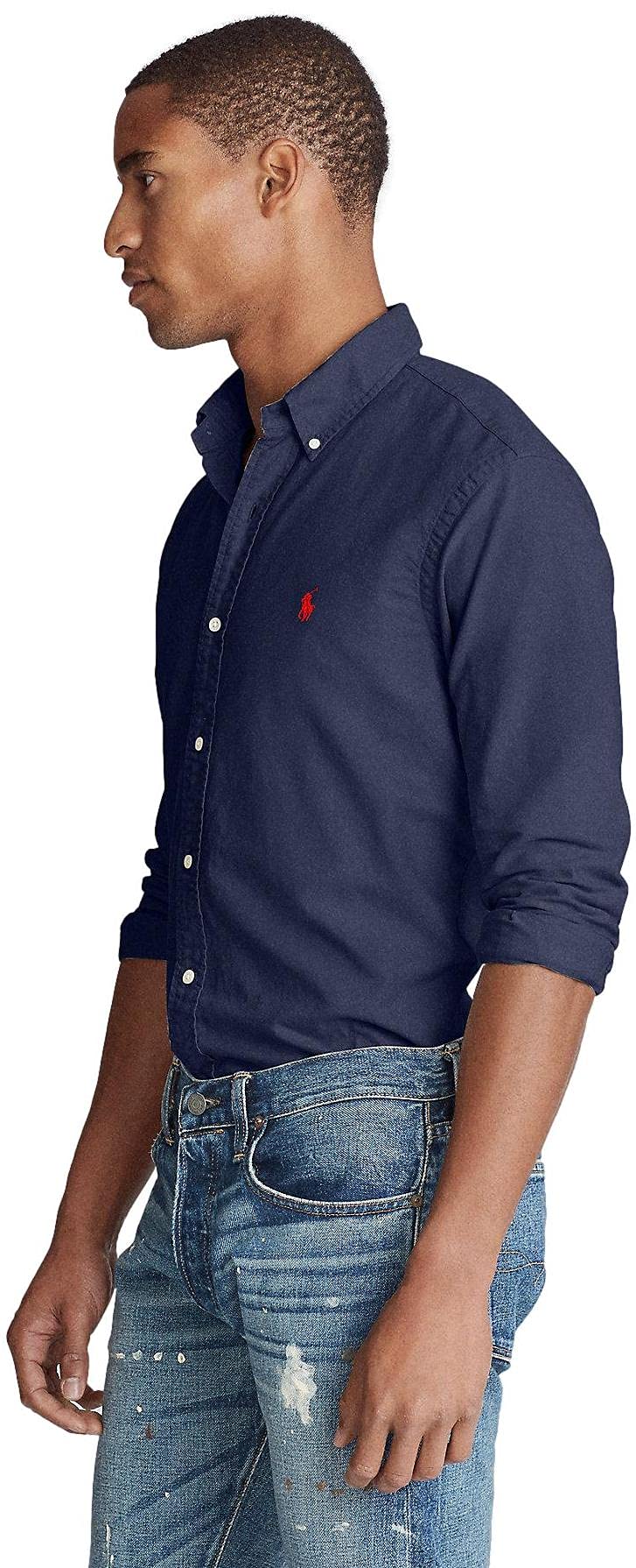 POLO RALPH LAUREN Men's Long Sleeve Oxford Button Down Shirt - Classic Fit Dress Shirt for Business & Casual Wear - Ralph Navy (XL) | Perfect for Office, Date Night & Formal Events