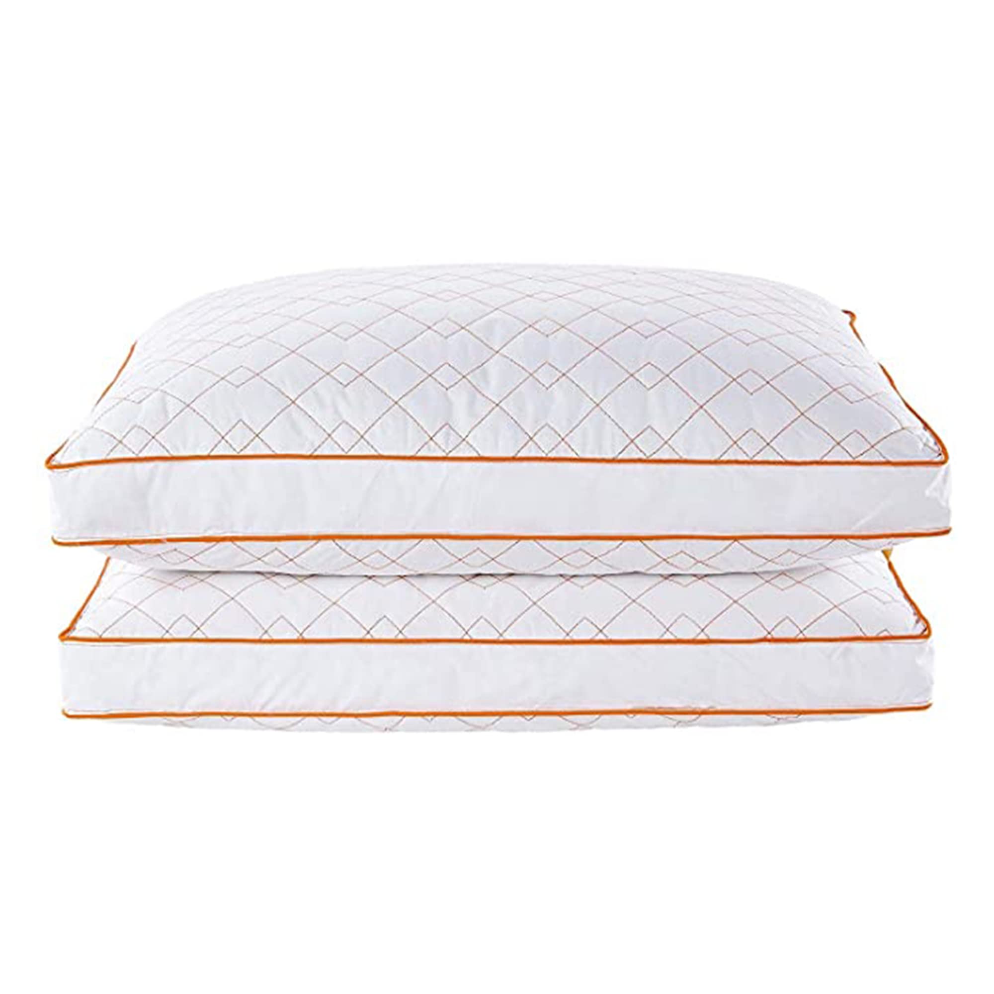 Premium Goose Feather Pillows - 100% Cotton Shell, Set of 2 (Standard/Queen) for Comfortable Sleep
