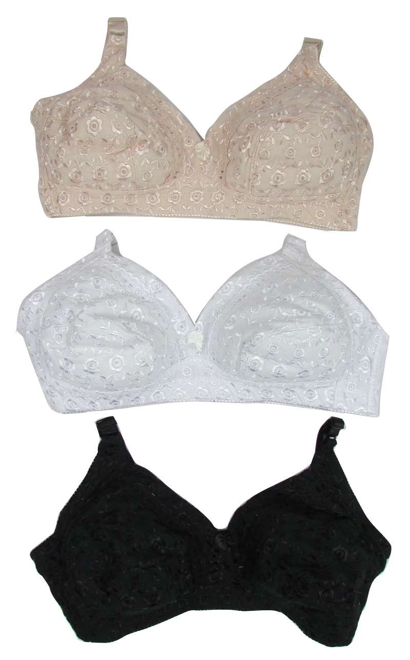 Wire-Free Soft Embroidered Bra for Women - Comfortable & Breathable Lingerie for Everyday Wear, Yoga, and Lounging